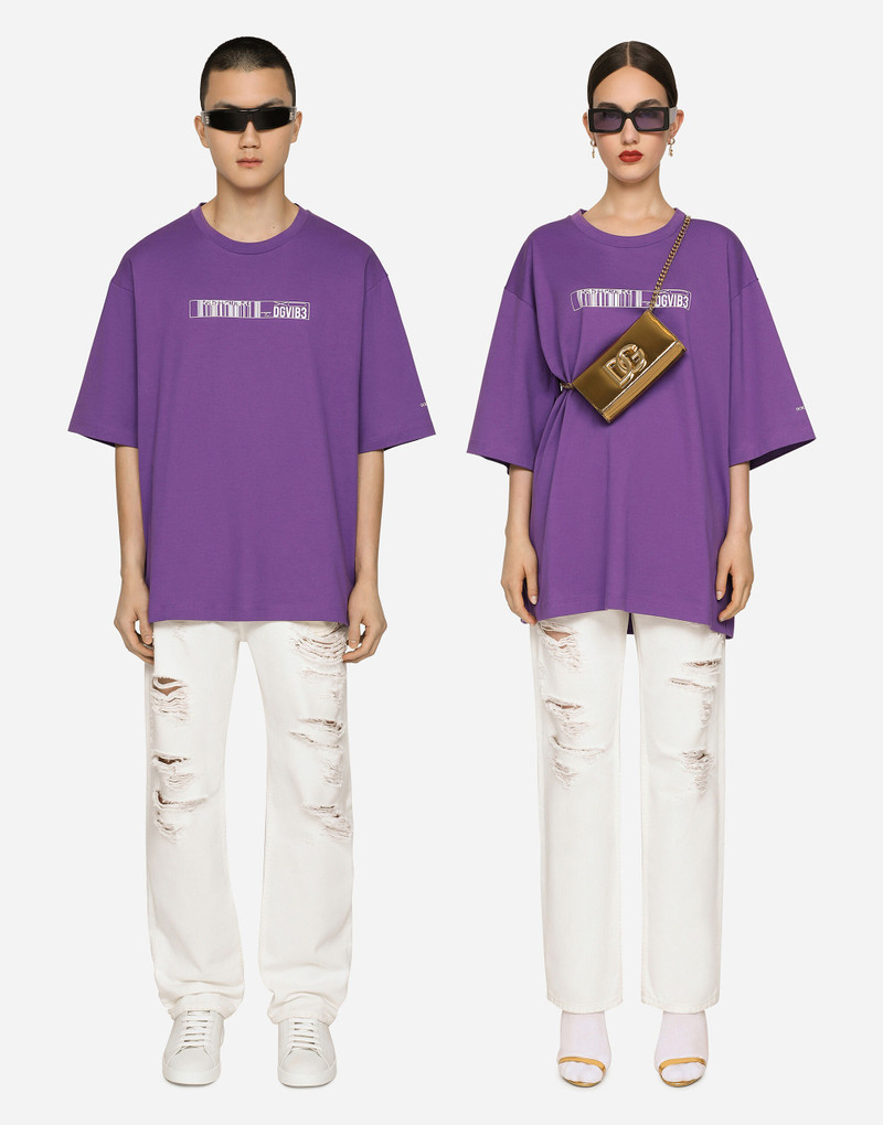 Short-sleeved T-shirt in cotton jersey with DGVIB3 print 1