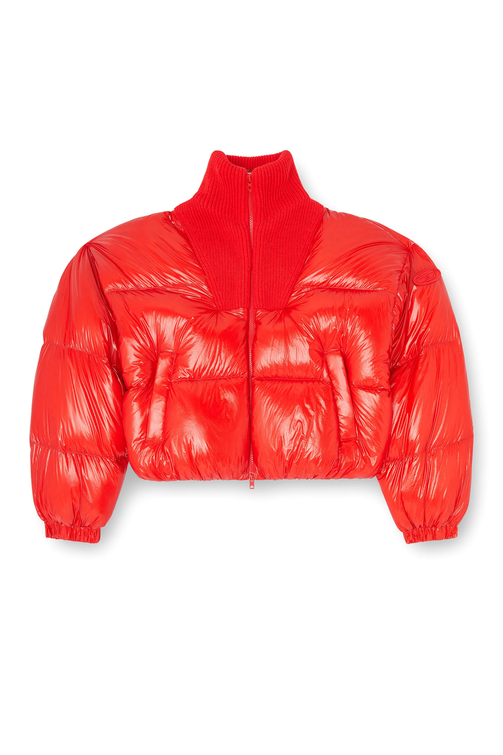 DOWN PUFFER JACKET IN RIPSTOP WITH KNITTED COLLAR - 1