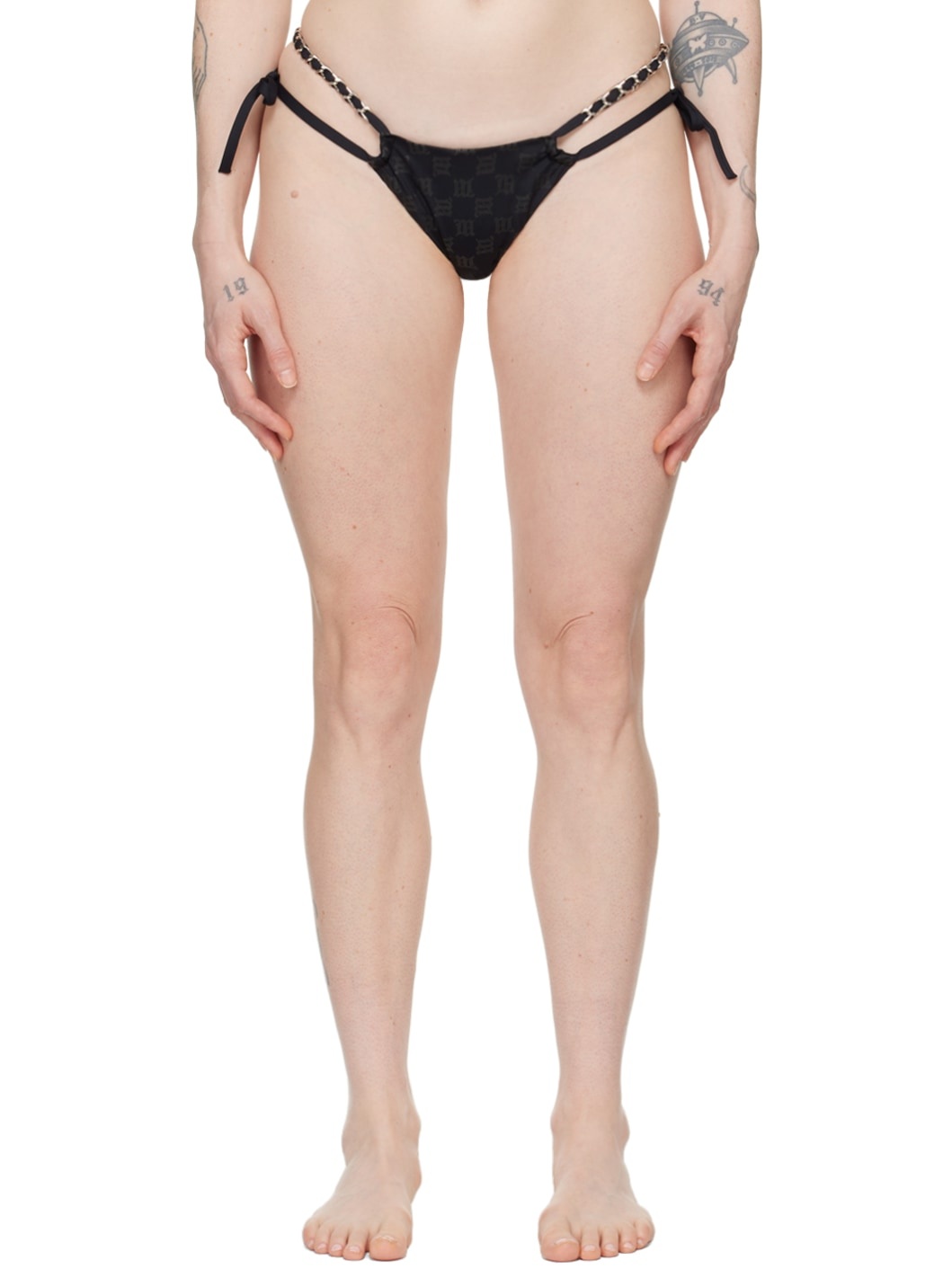 SSENSE Exclusive Black Monogram Bikini Bottom - 1