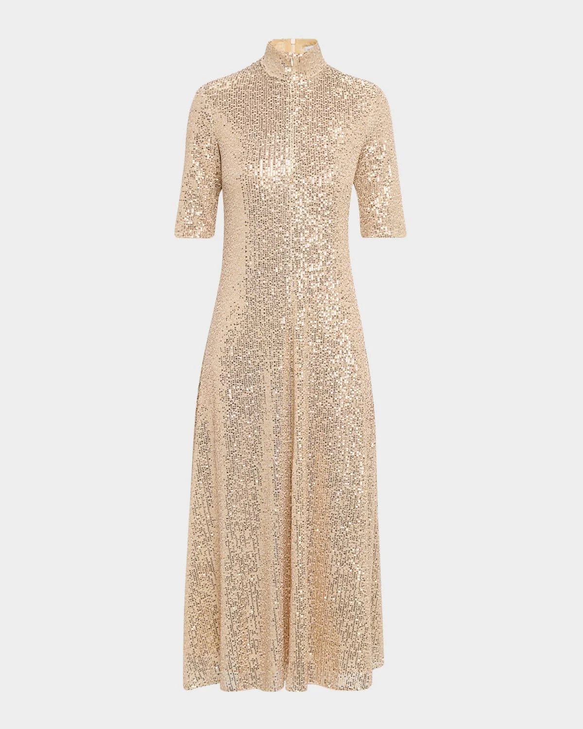 Zip-Up Sequined Midi Dress - 1