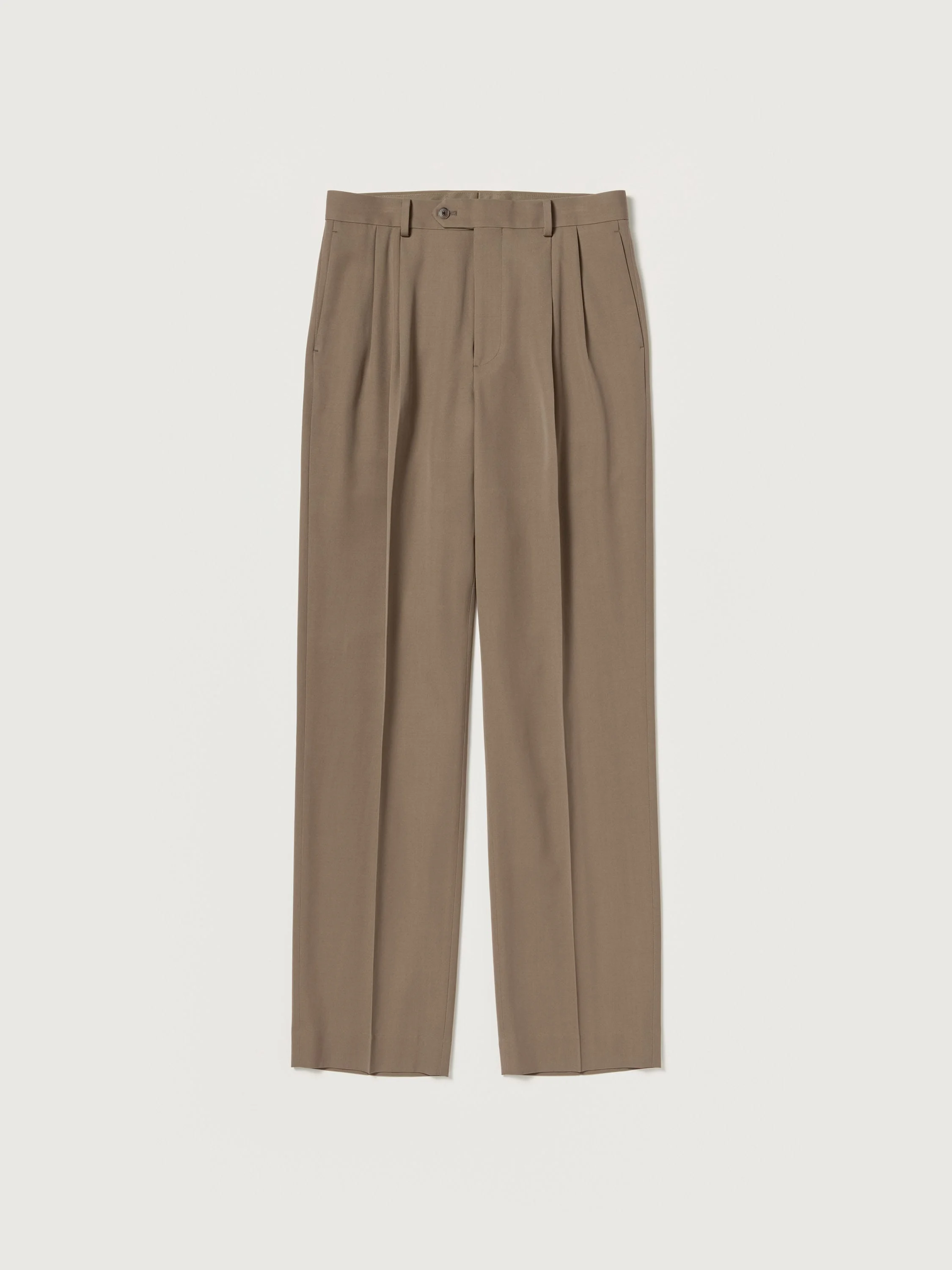 LIGHT WOOL MAX GABARDINE TWO-TUCK SLACKS - 1