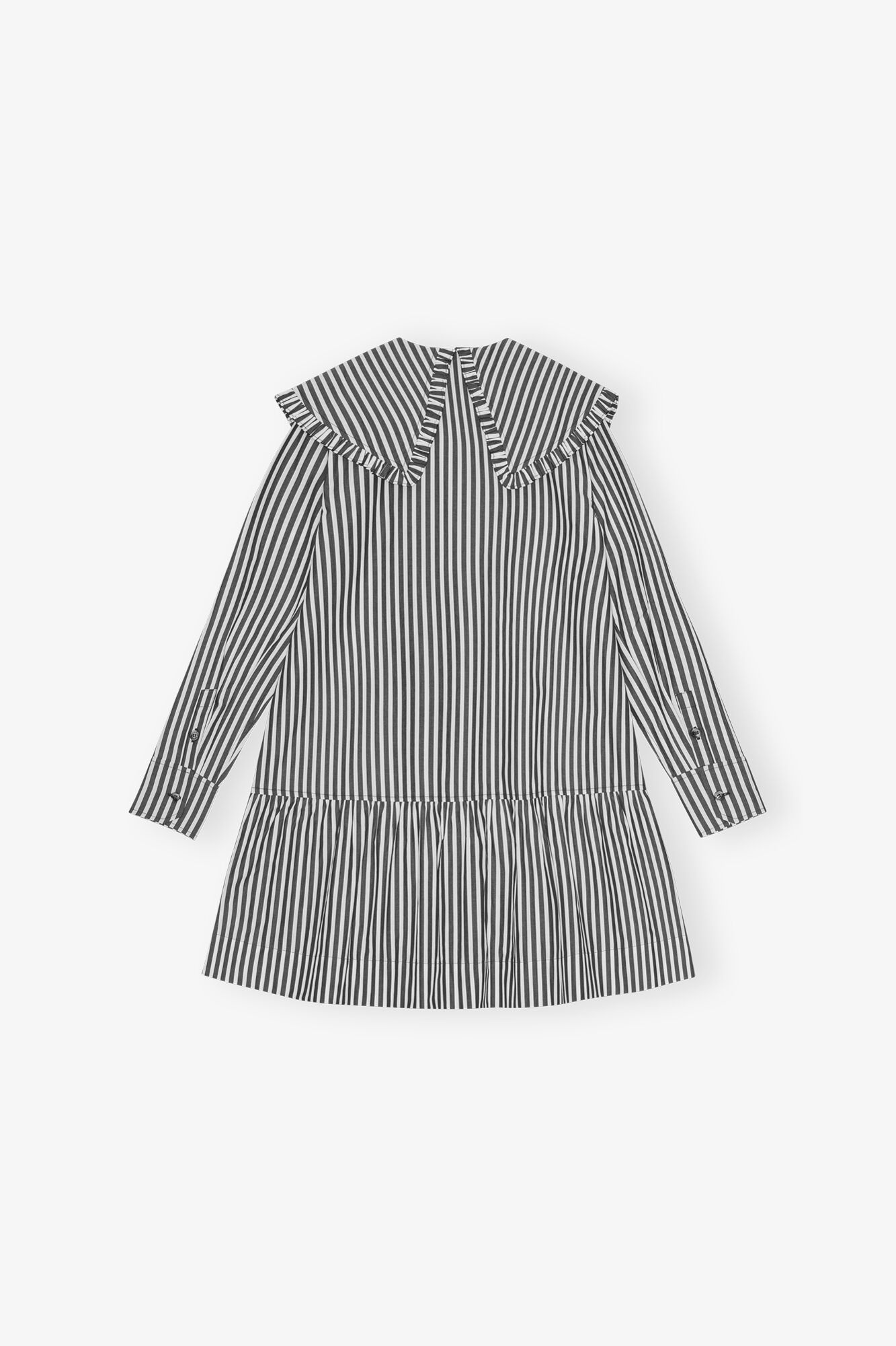 BLACK AND WHITE STRIPE MINI SHIRT DRESS - 6