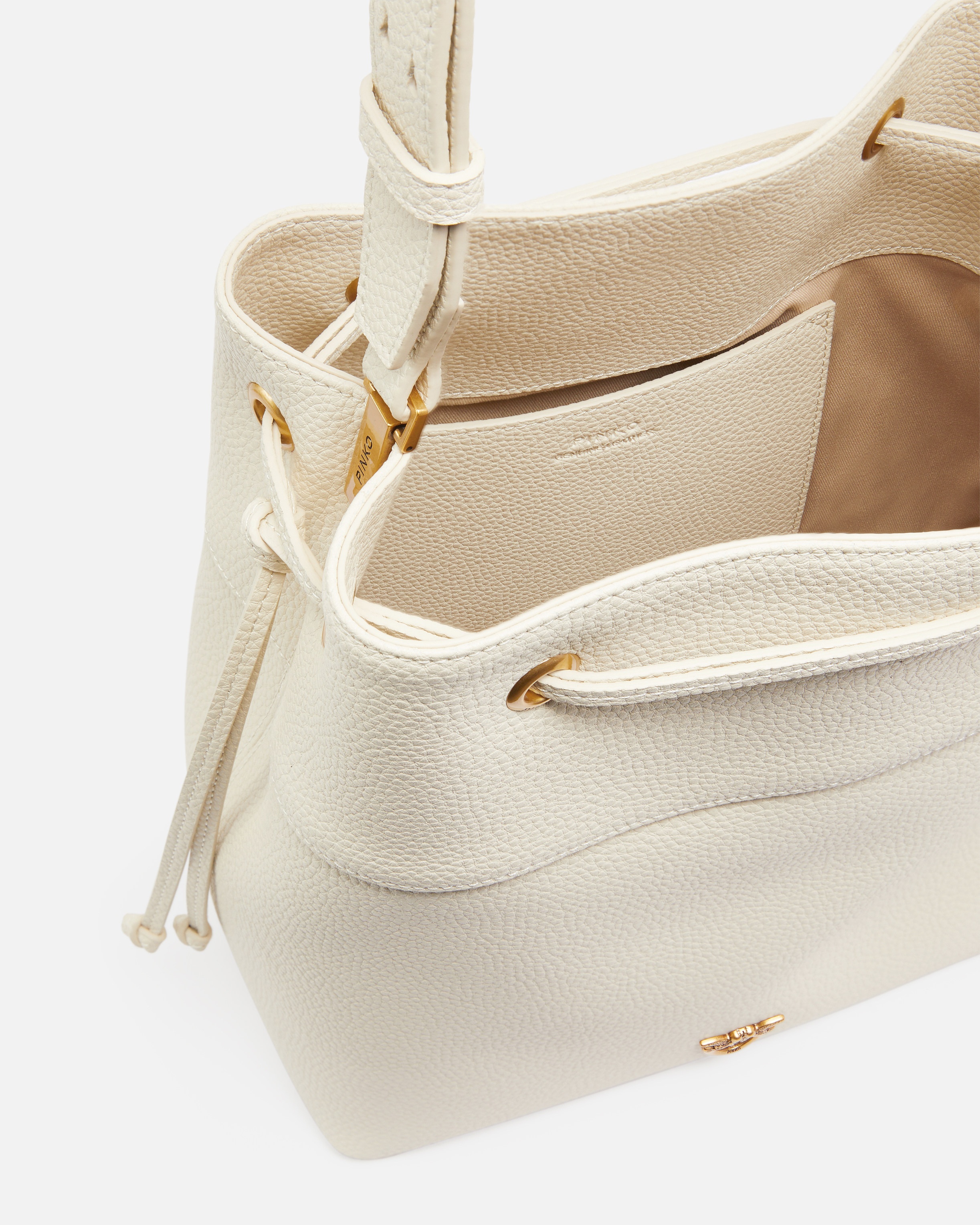 LEATHER BUCKET BAG WITH SHOULDER STRAP - 4