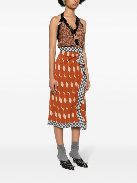Silk blend satin midi dress with print - 3