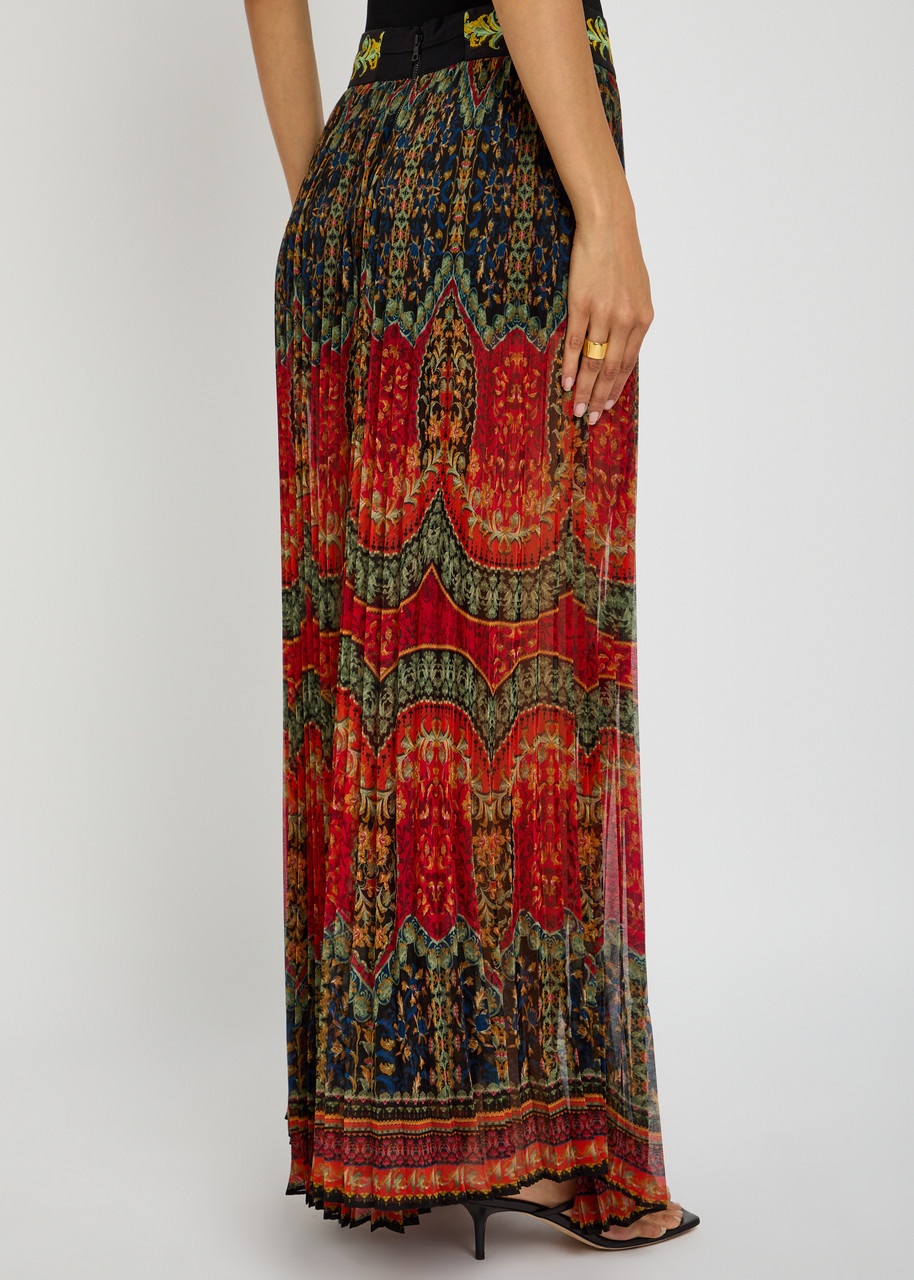 Alice + Olivia Copen Printed Semi-sheer Chiffon Trousers - 3