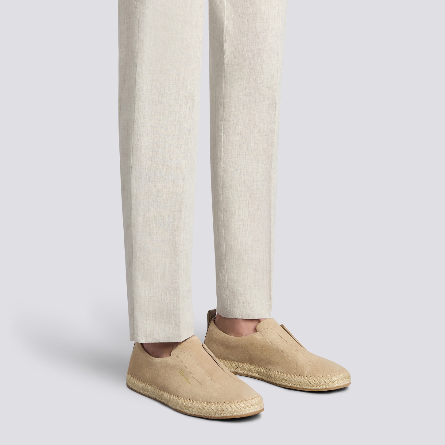 Men's beige suede espadrilles - 2
