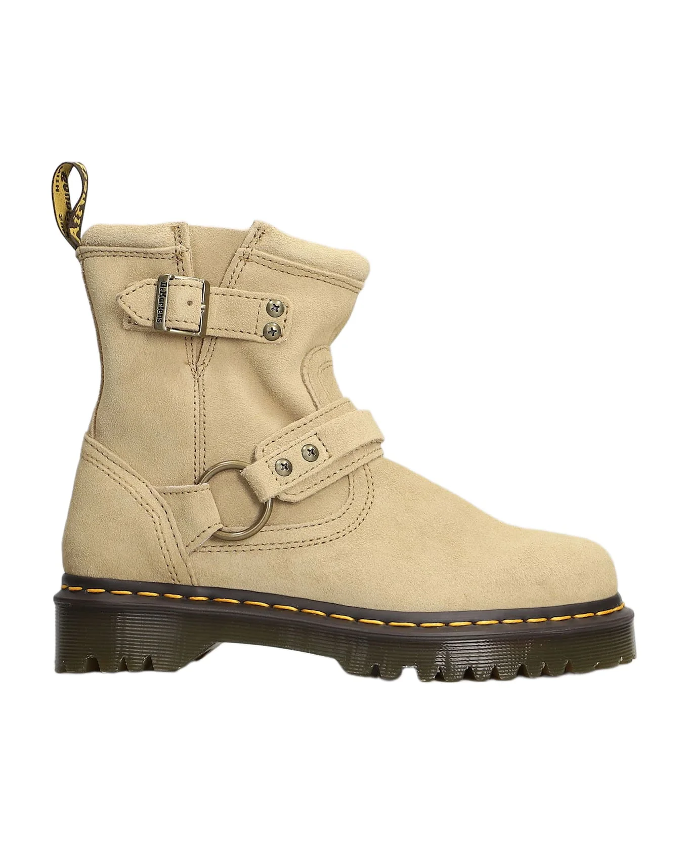 Anistone Hrns Low Heels Ankle Boots In Beige Suede - 1