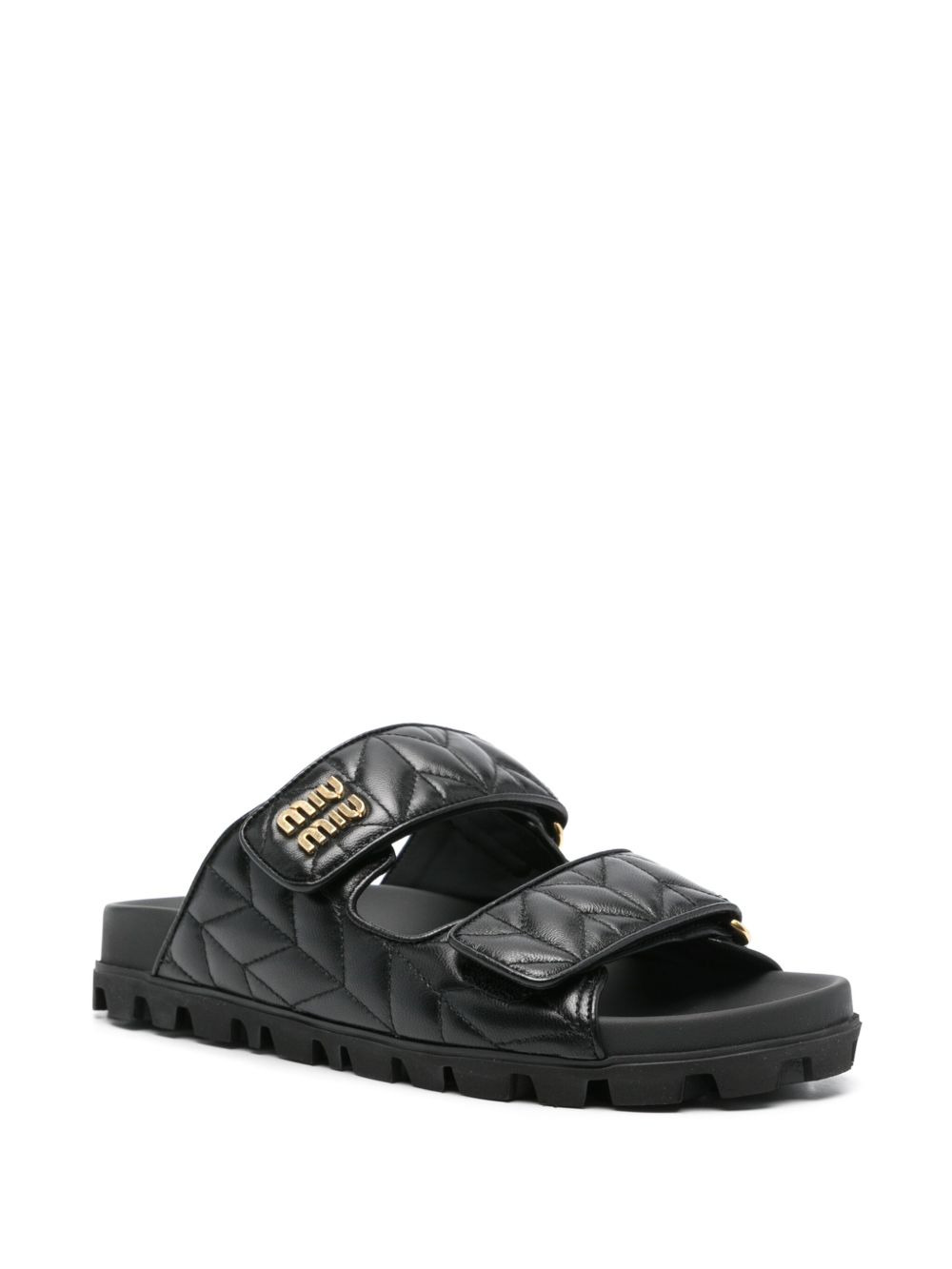 matelassé leather sandals - 2