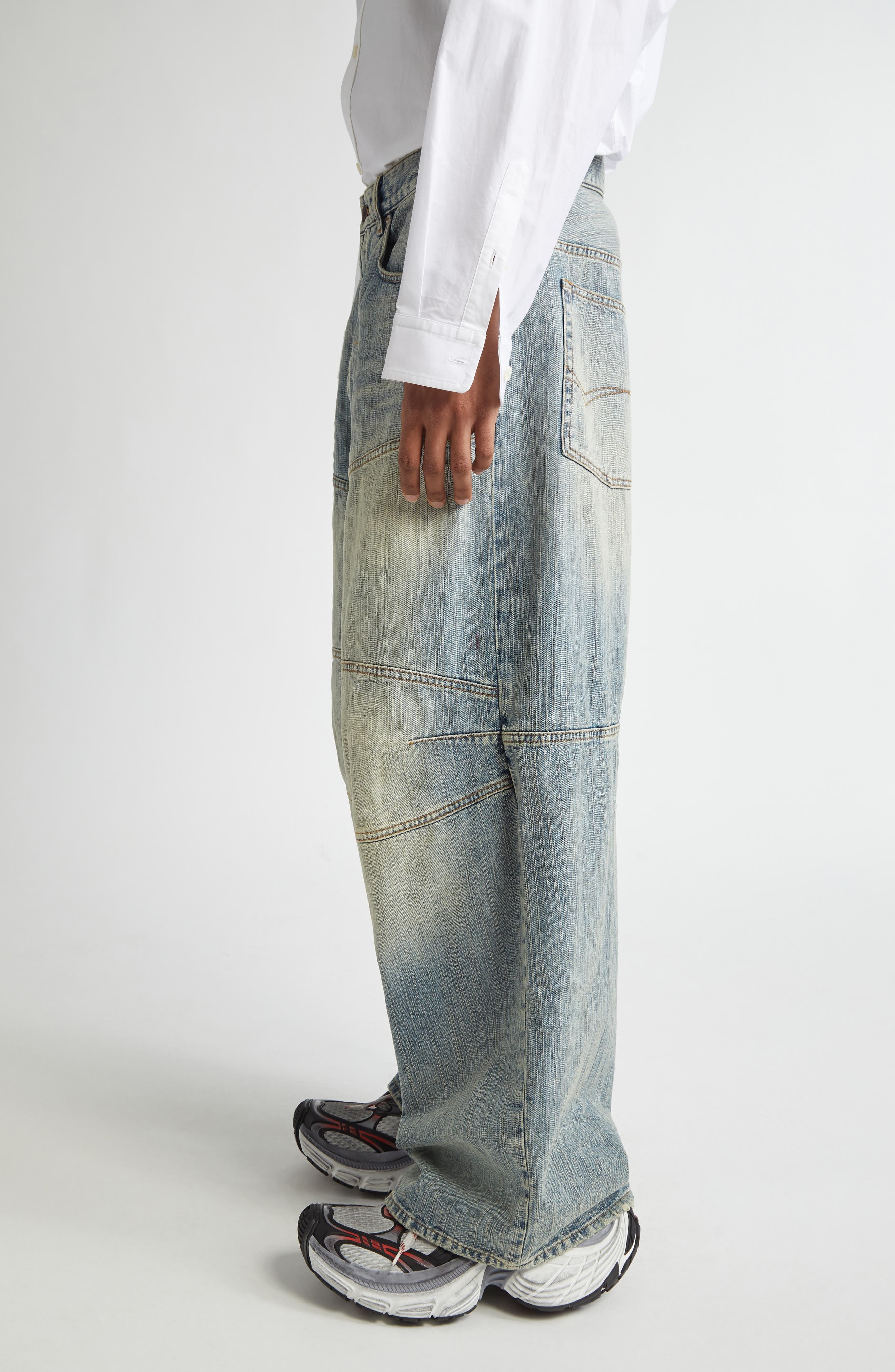 Balenciaga George V Baggy Jeans in 5760 Stained at Nordstrom - 3