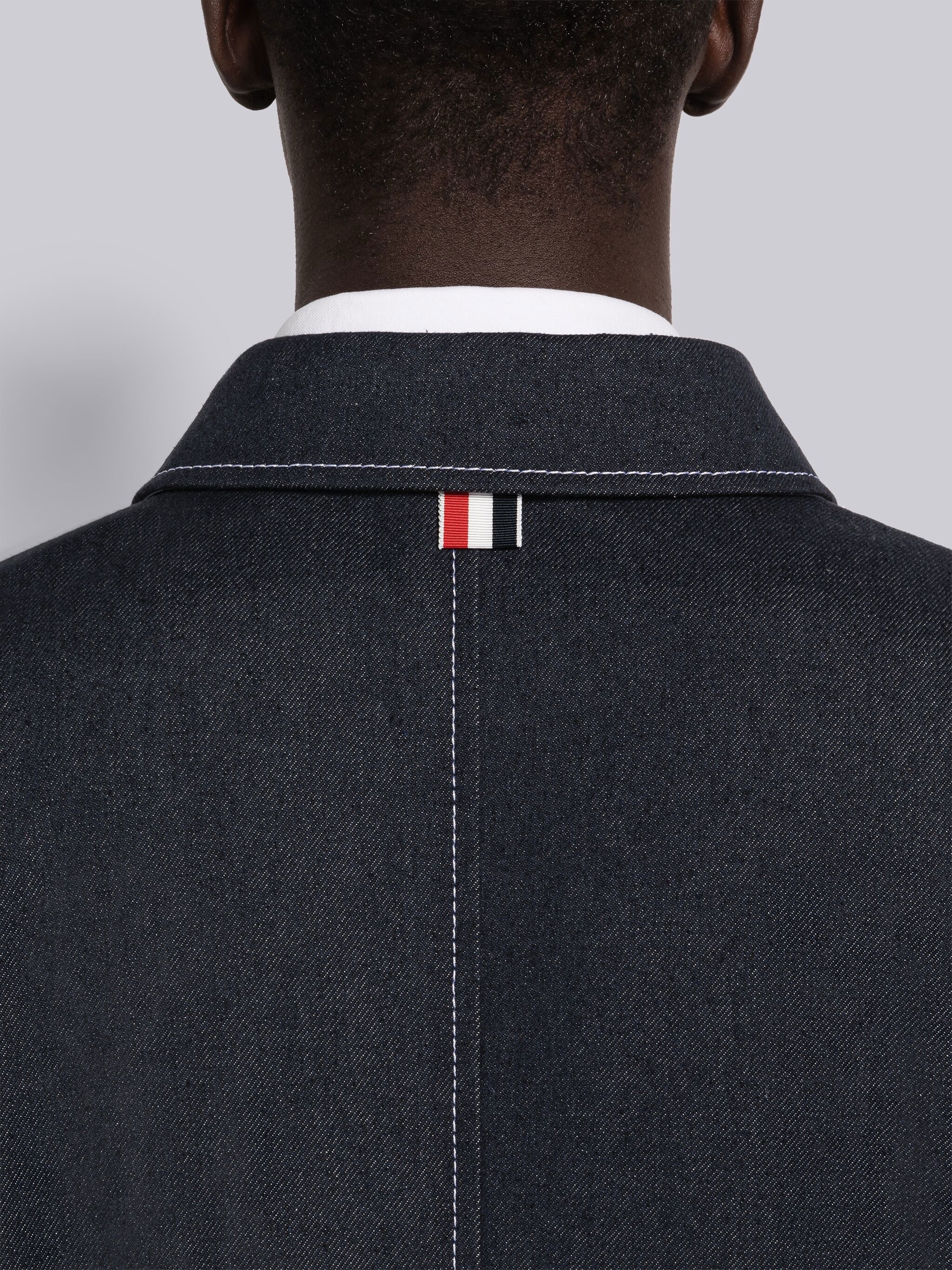 Selvedge Denim Track Stitch Button Front Jacket - 4