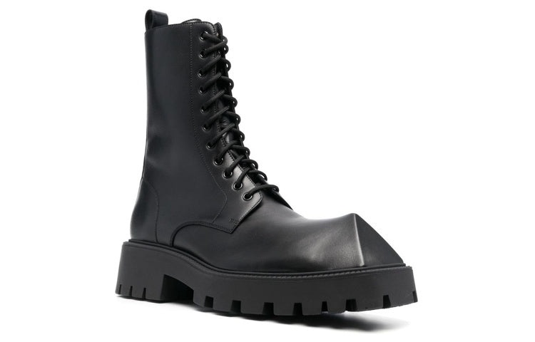 Balenciaga Rhino 25mm Lace Up Boots 'Black Smooth Calfskin' 712638WBB501000 - 2