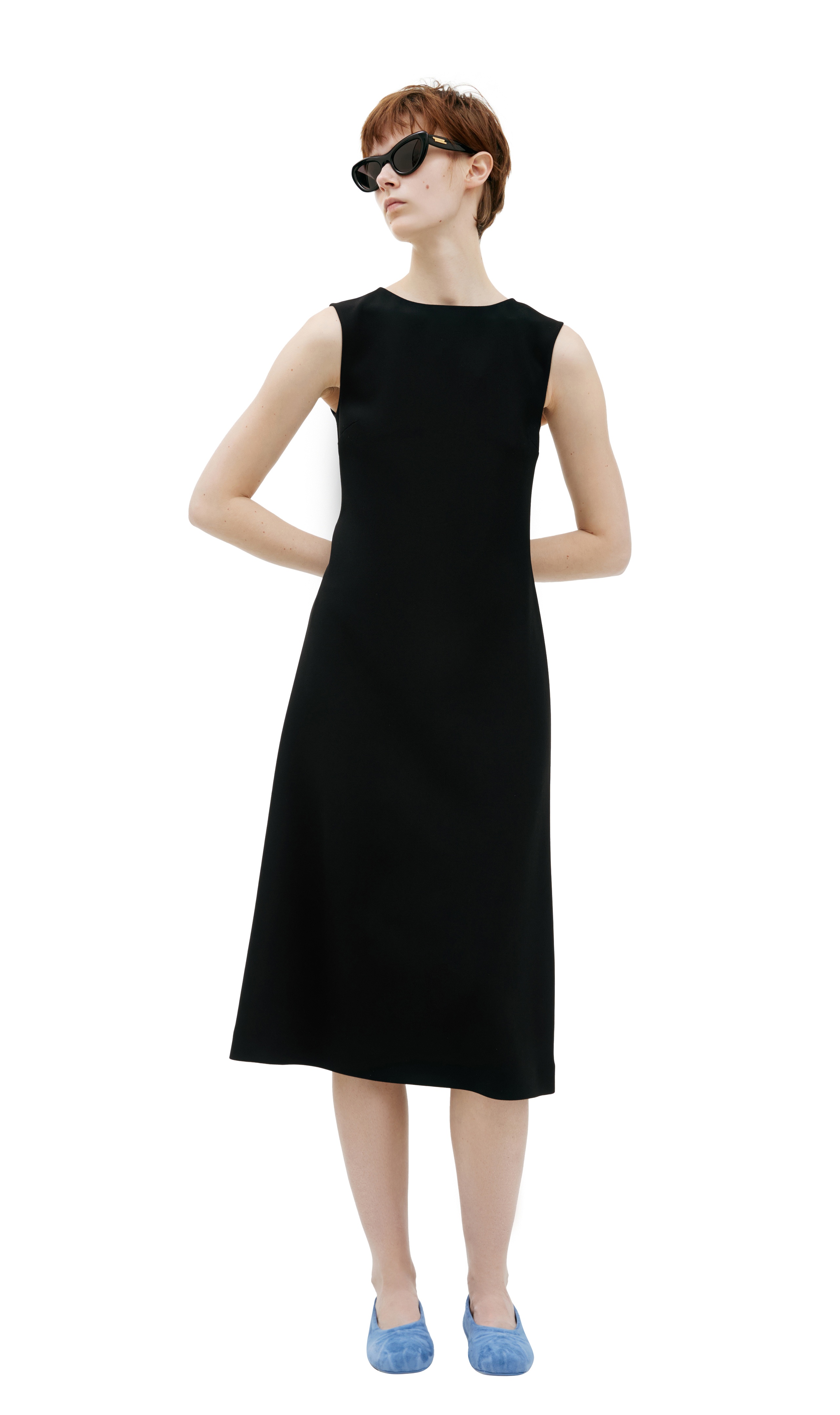 BLACK SLEEVELESS DRESS - 3