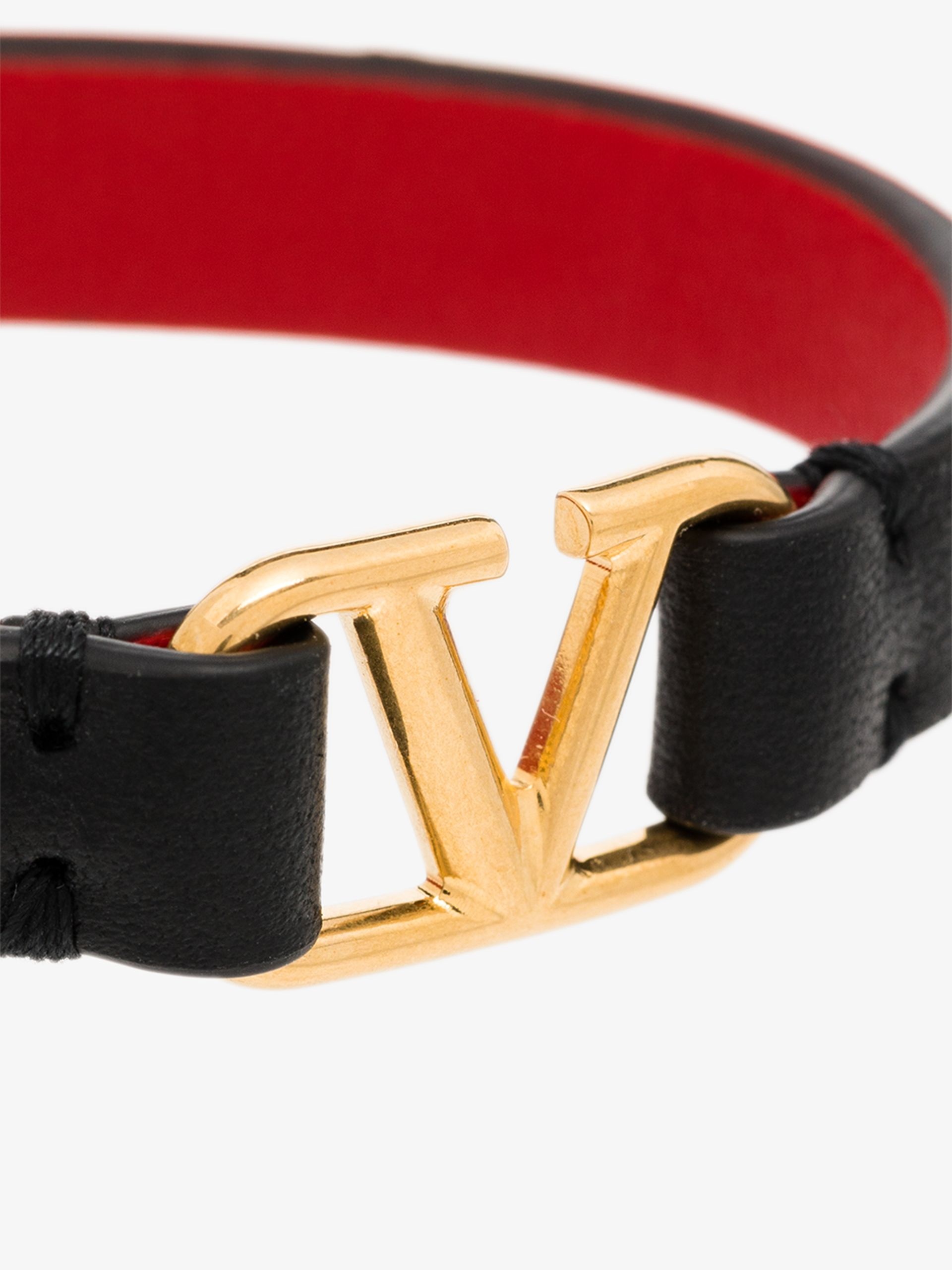 black VLogo Signature leather bracelet - 3