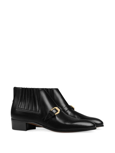 GUCCI leather ankle boot with G brogue outlook