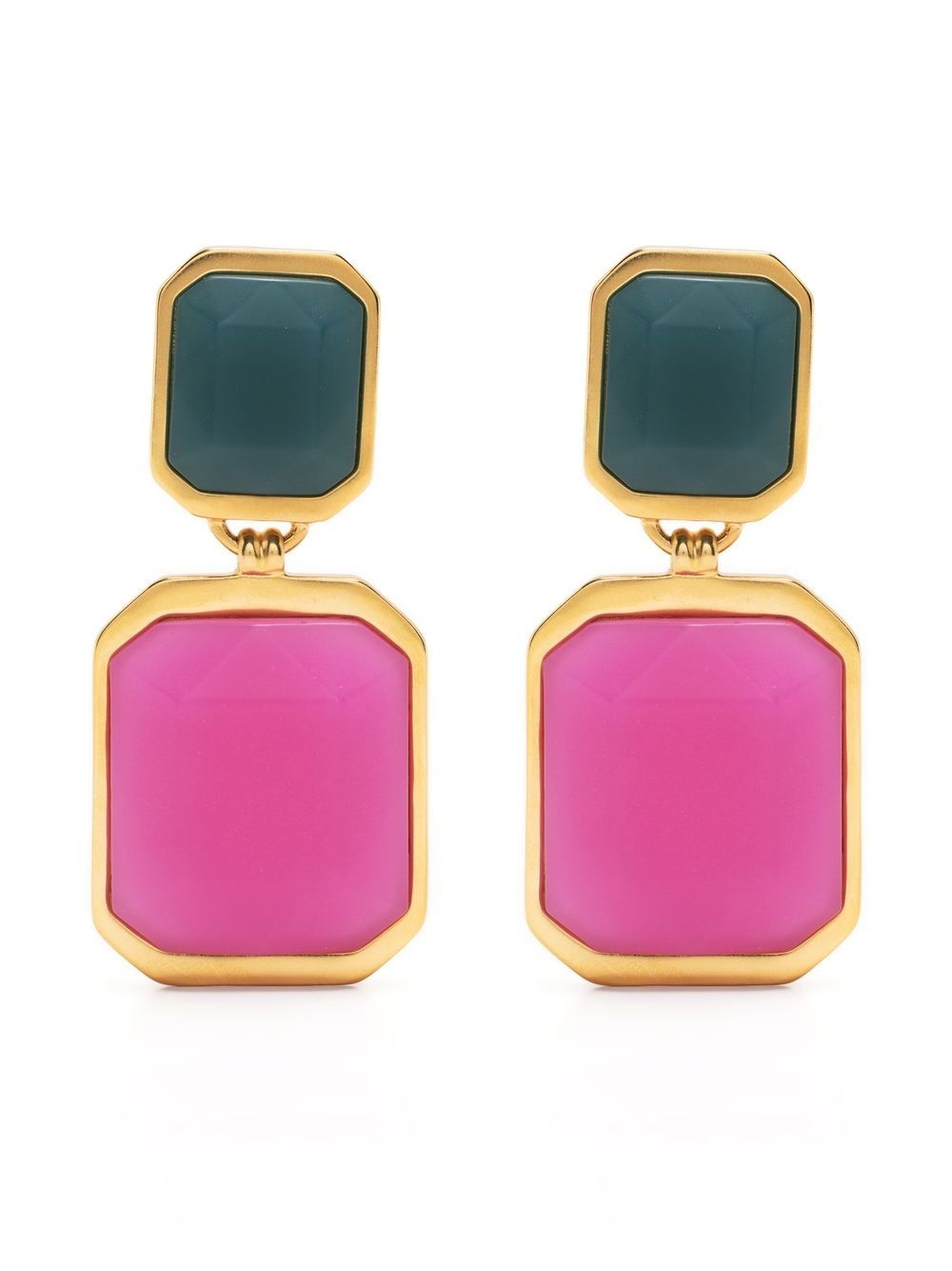 contrast-dual-tone earrings - 1