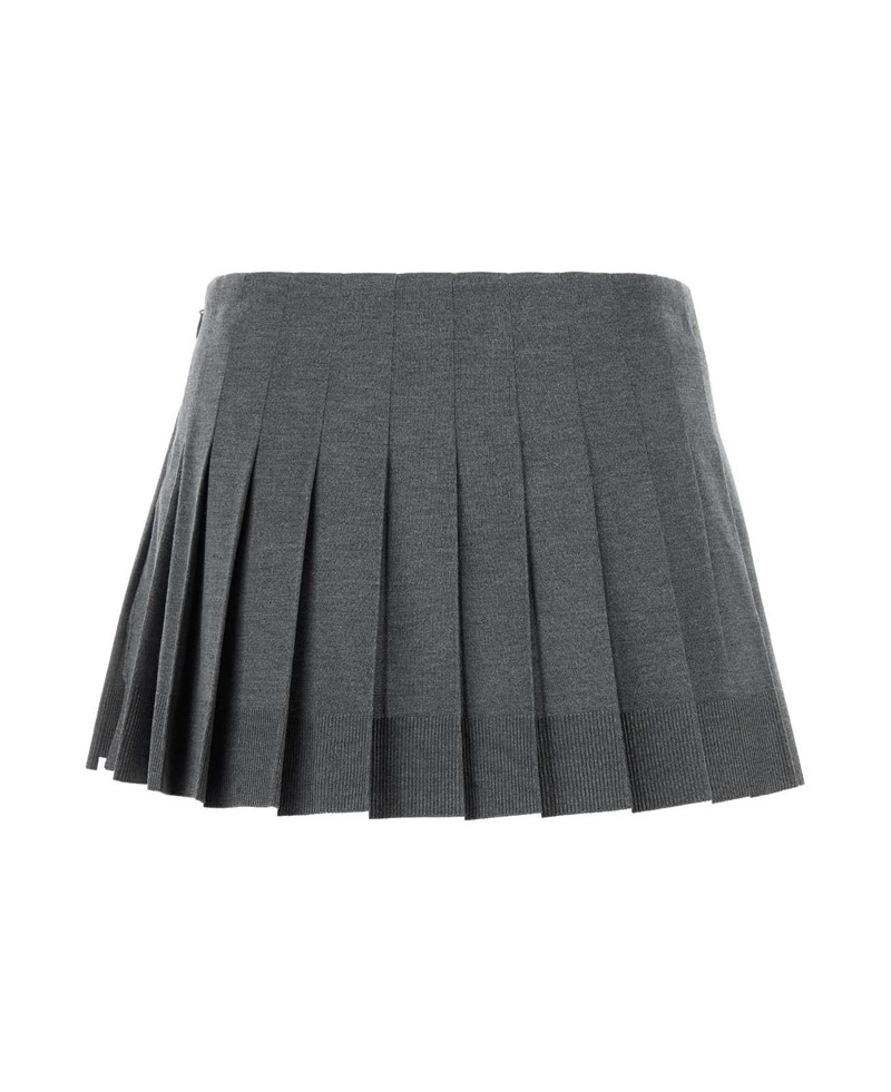 Miu Miu Dark Grey Silk Blend Mini Skirt outlook