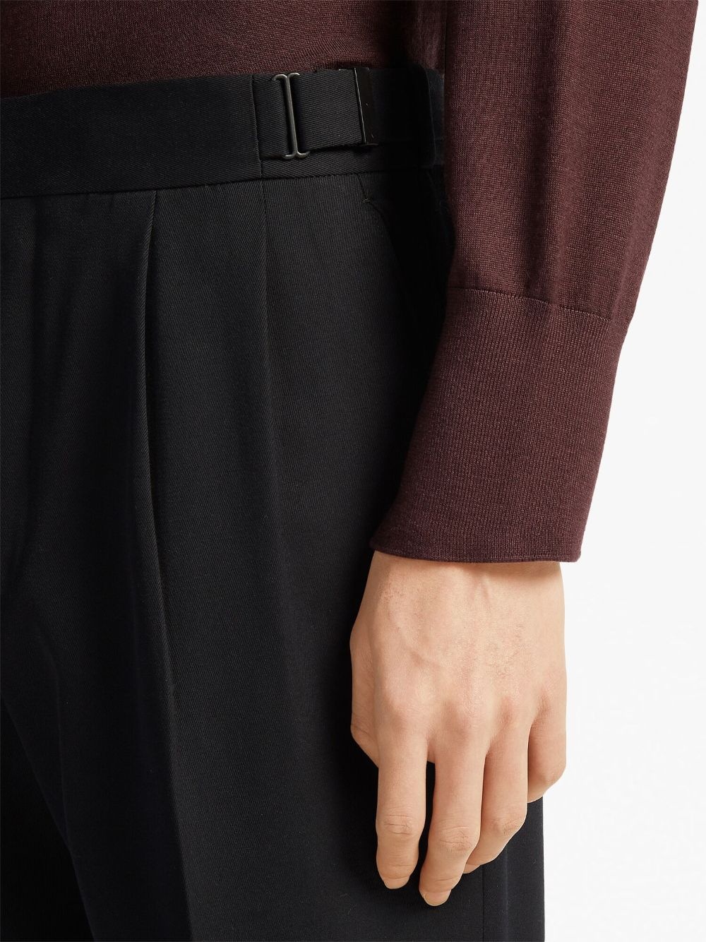 pleat-detail straight-leg trousers - 6