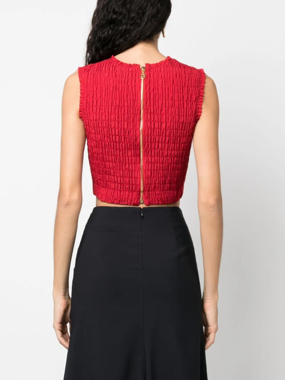 smocked crop top - 4