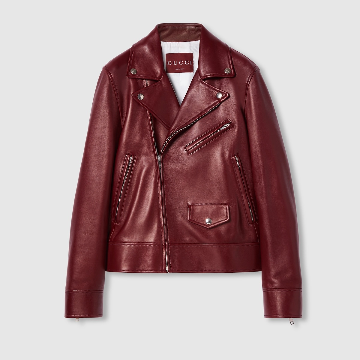 Leather biker jacket - 1
