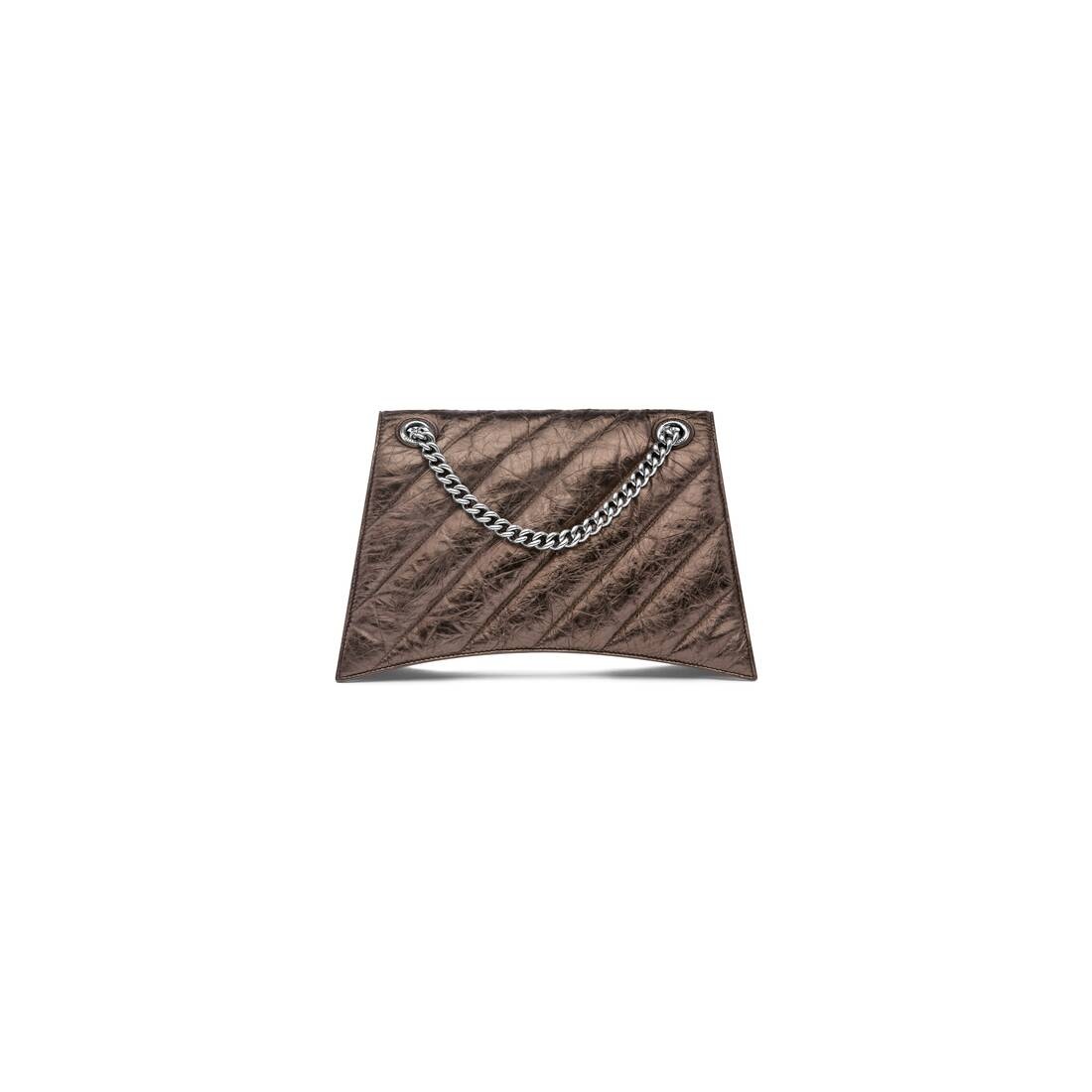 Women's Crush Medium Chain Bag Metallized Quilted  in Bronze - 4