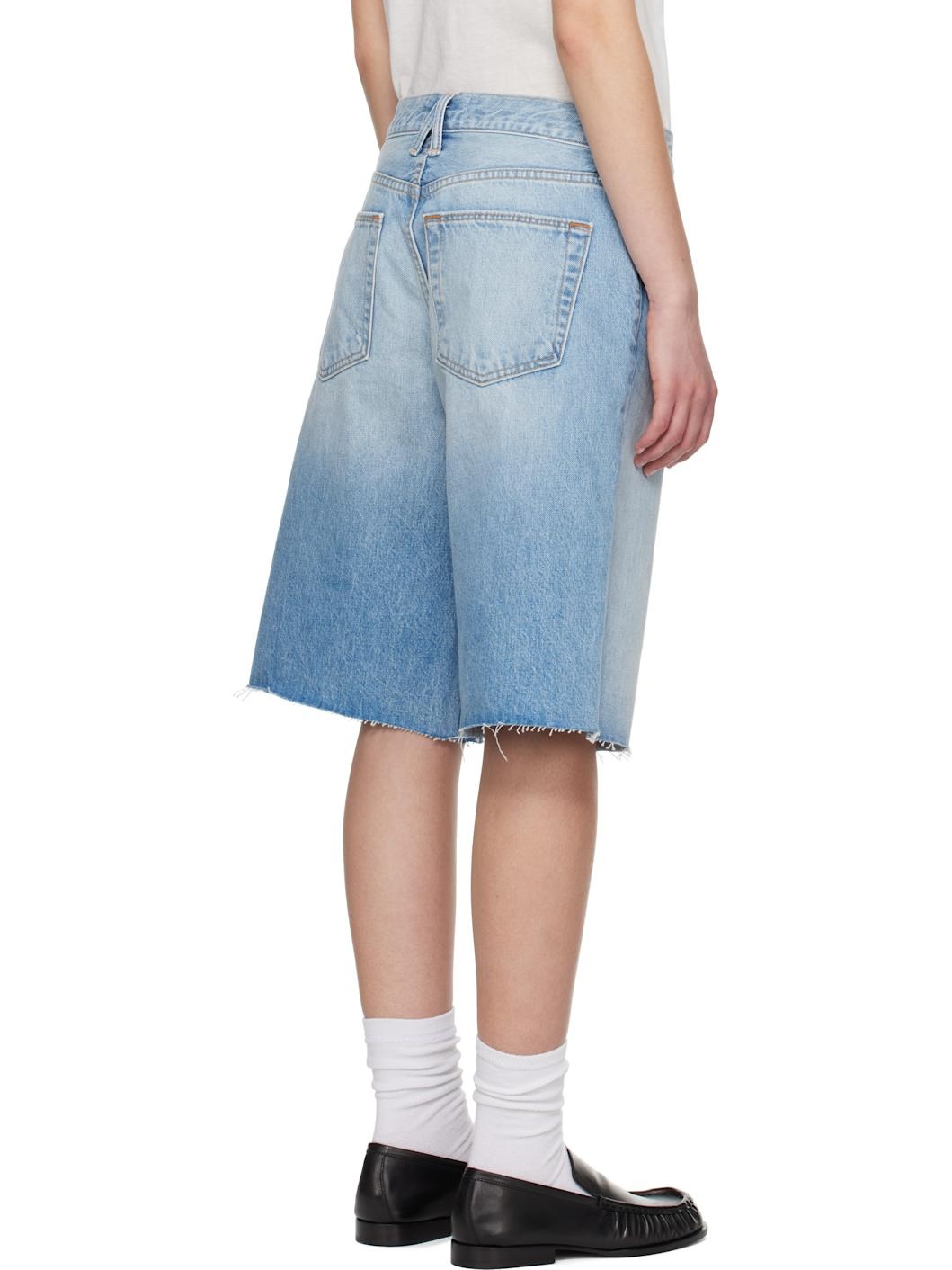 Blue Mica Denim Shorts - 3