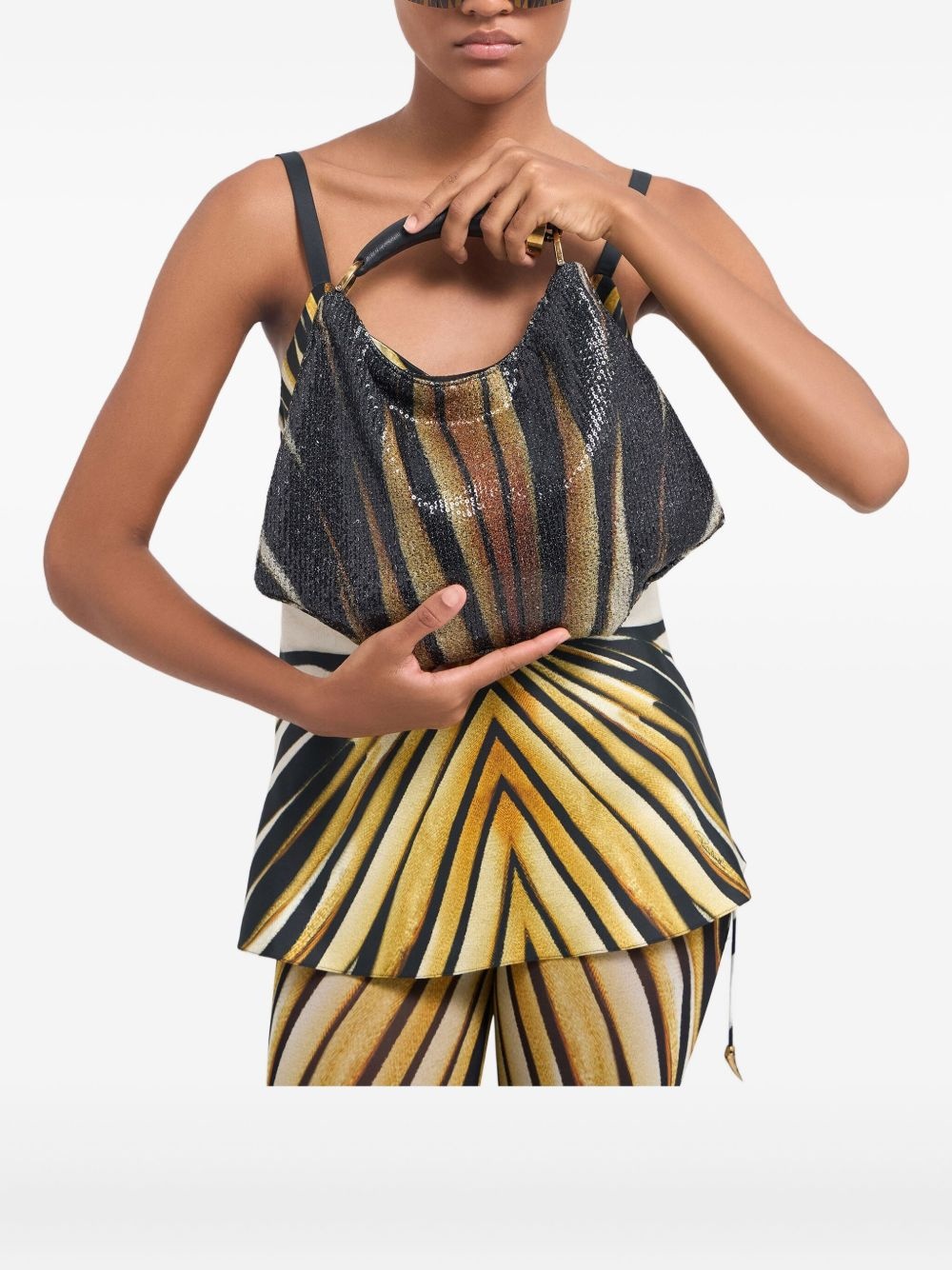 sequin-embellished shoulder bag - 2