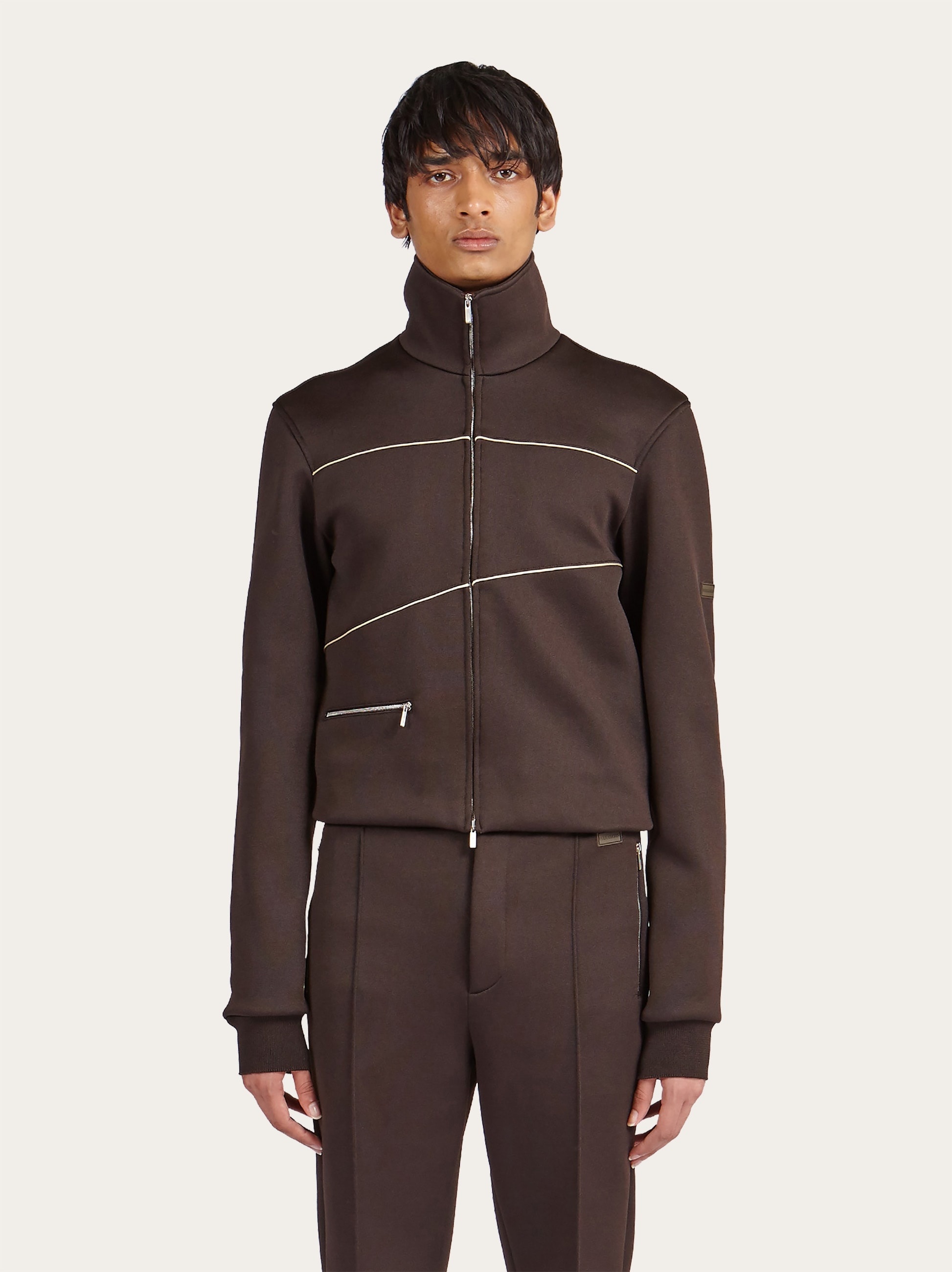 Sporty blouson with piping - 2