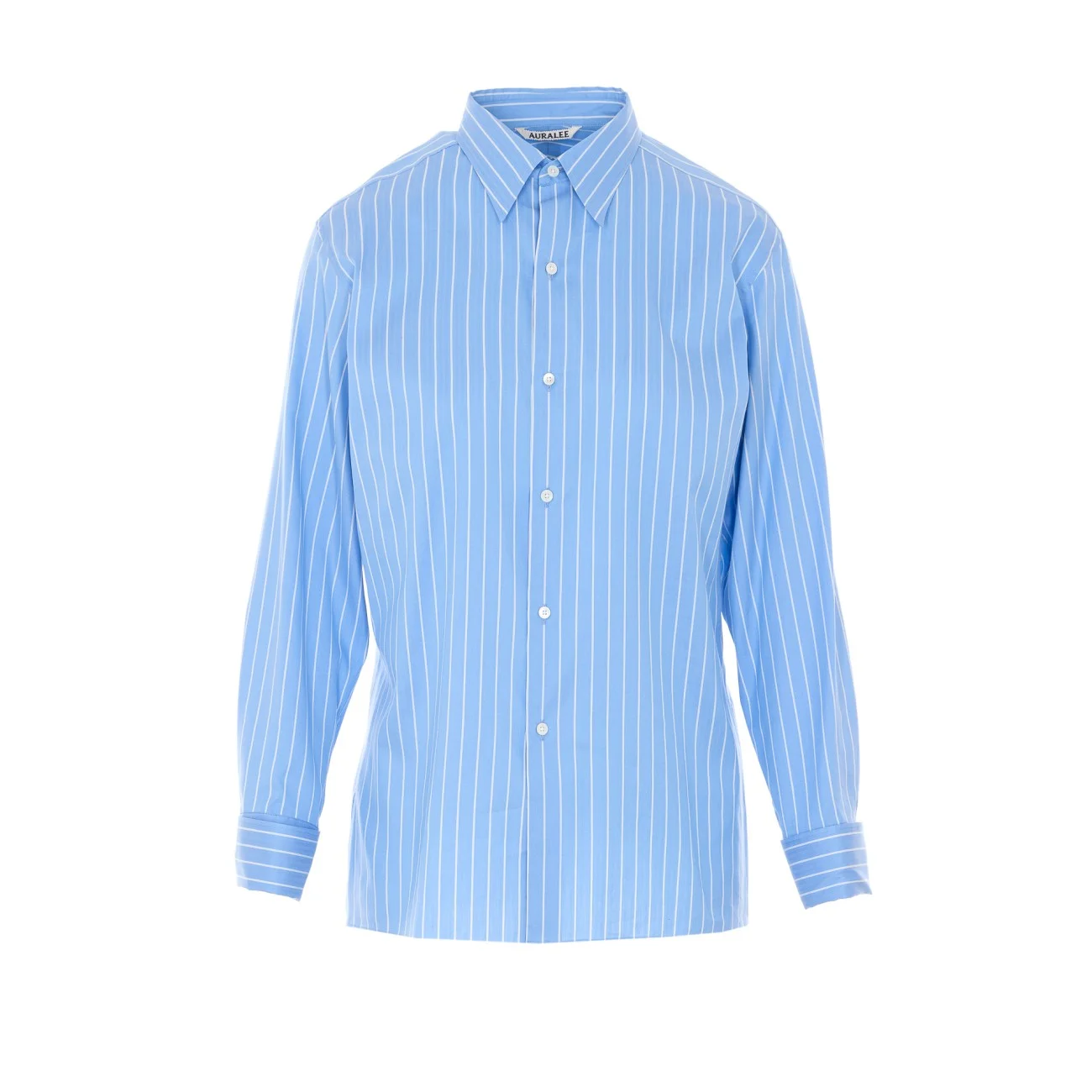 Auralee Women Cotton Silk Stripe Double-Cuff Shirt - 1