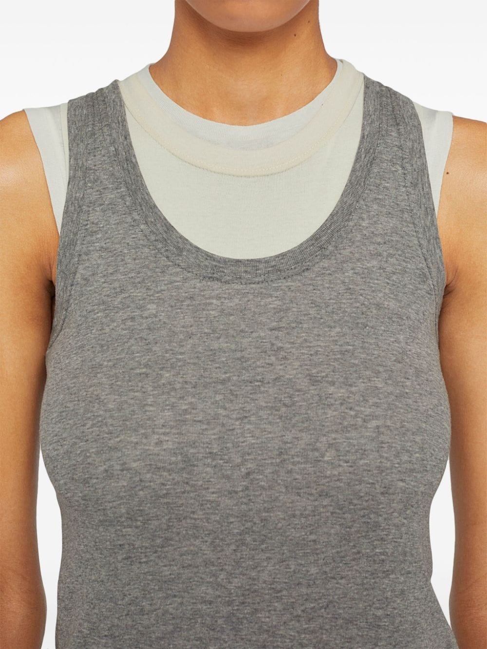 layered cotton tank top - 5