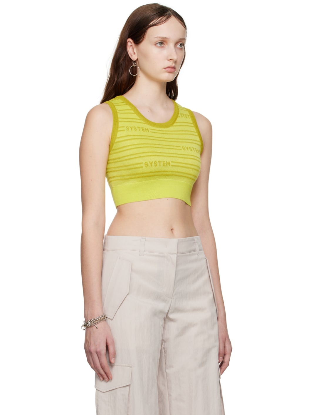 Green Cropped Tank Top - 2