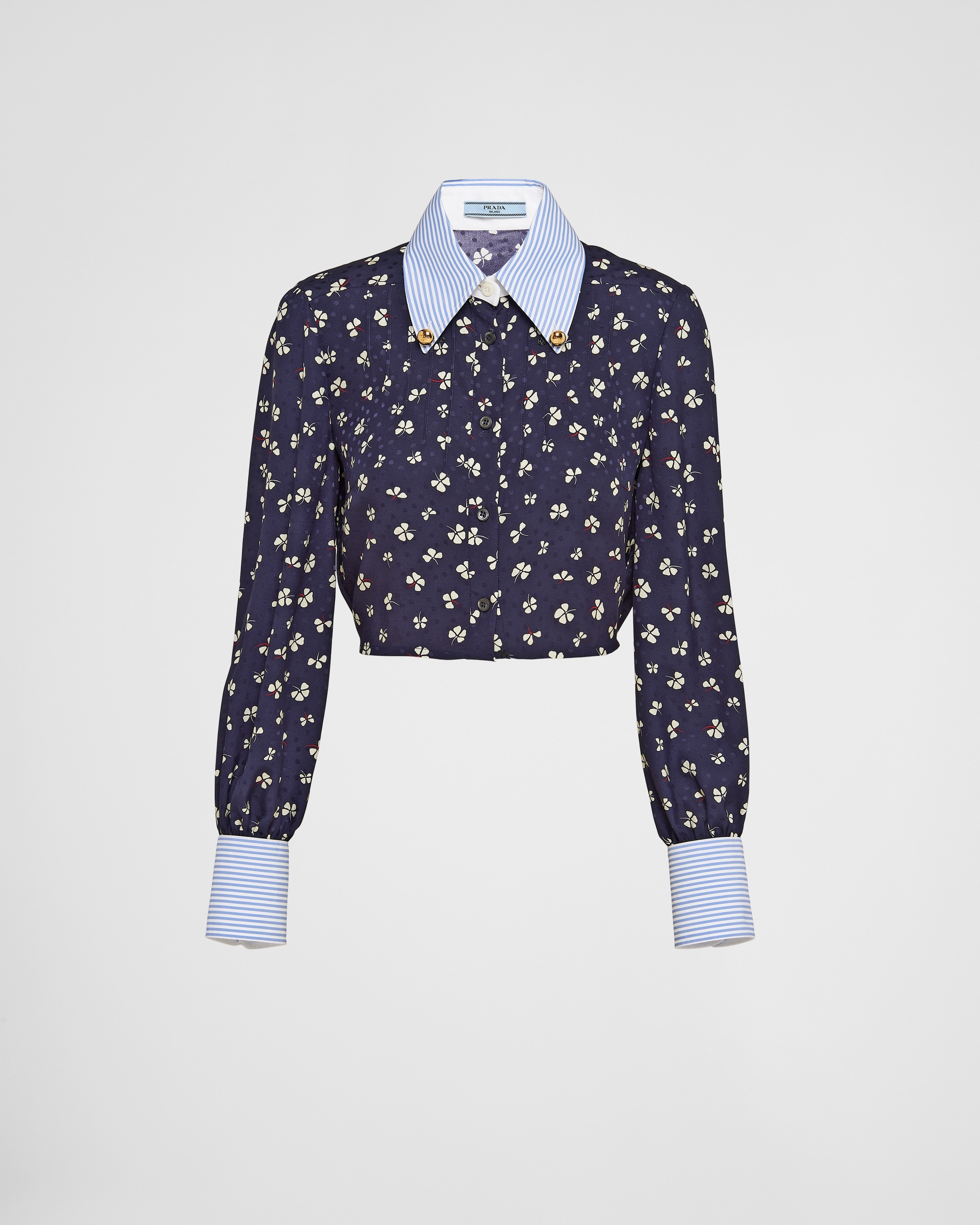 Silk jacquard print shirt - 1