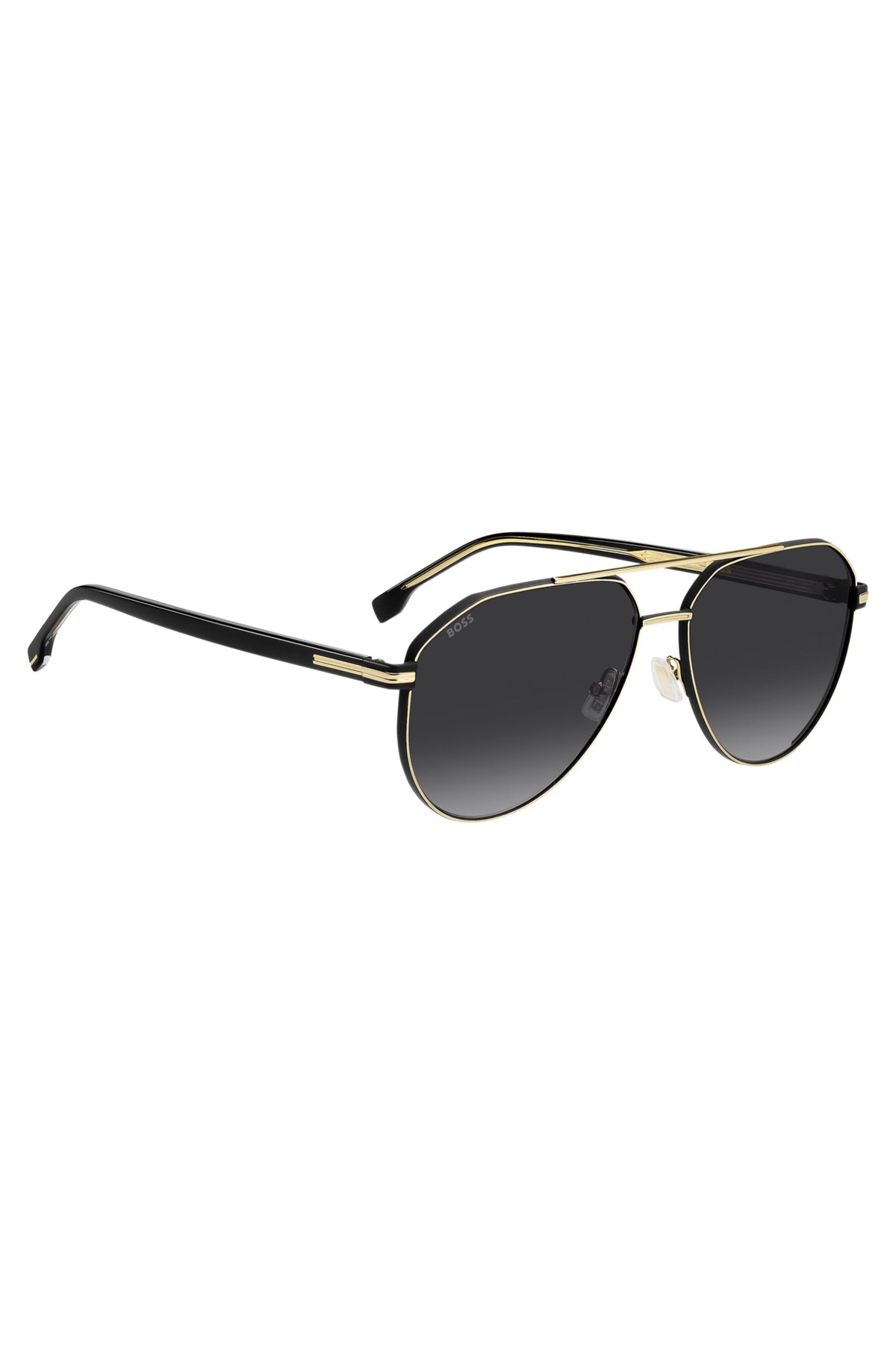 DOUBLE-BRIDGE SUNGLASSES IN BLACK AND GOLD TONES - 4