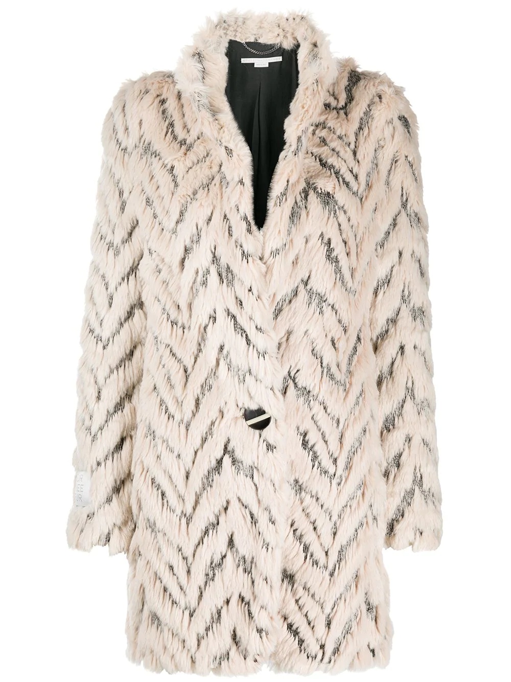 Fur Free Fur chevron-stripe coat - 1