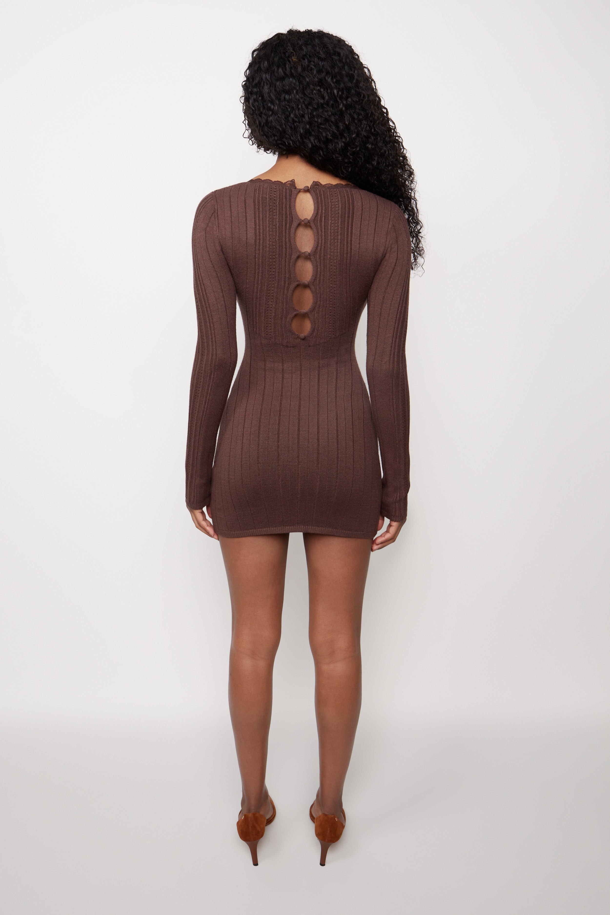 DAINTY LONG SLEEVE KNIT DRESS - 5