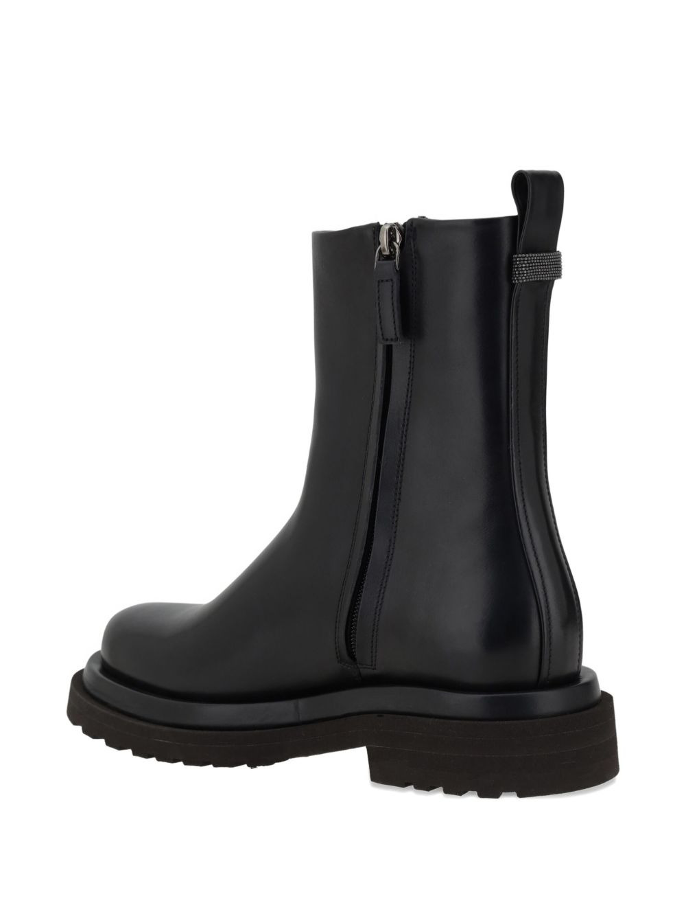 zip-detail block-heel boots - 3