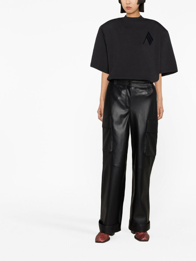 STAND STUDIO Asha faux-leather straight leg trousers outlook