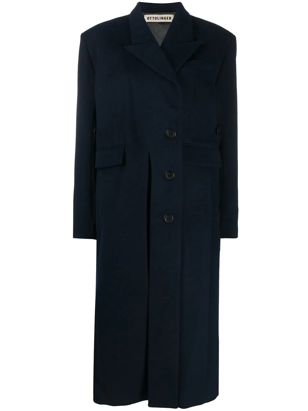 single-breasted tailored coat - 1