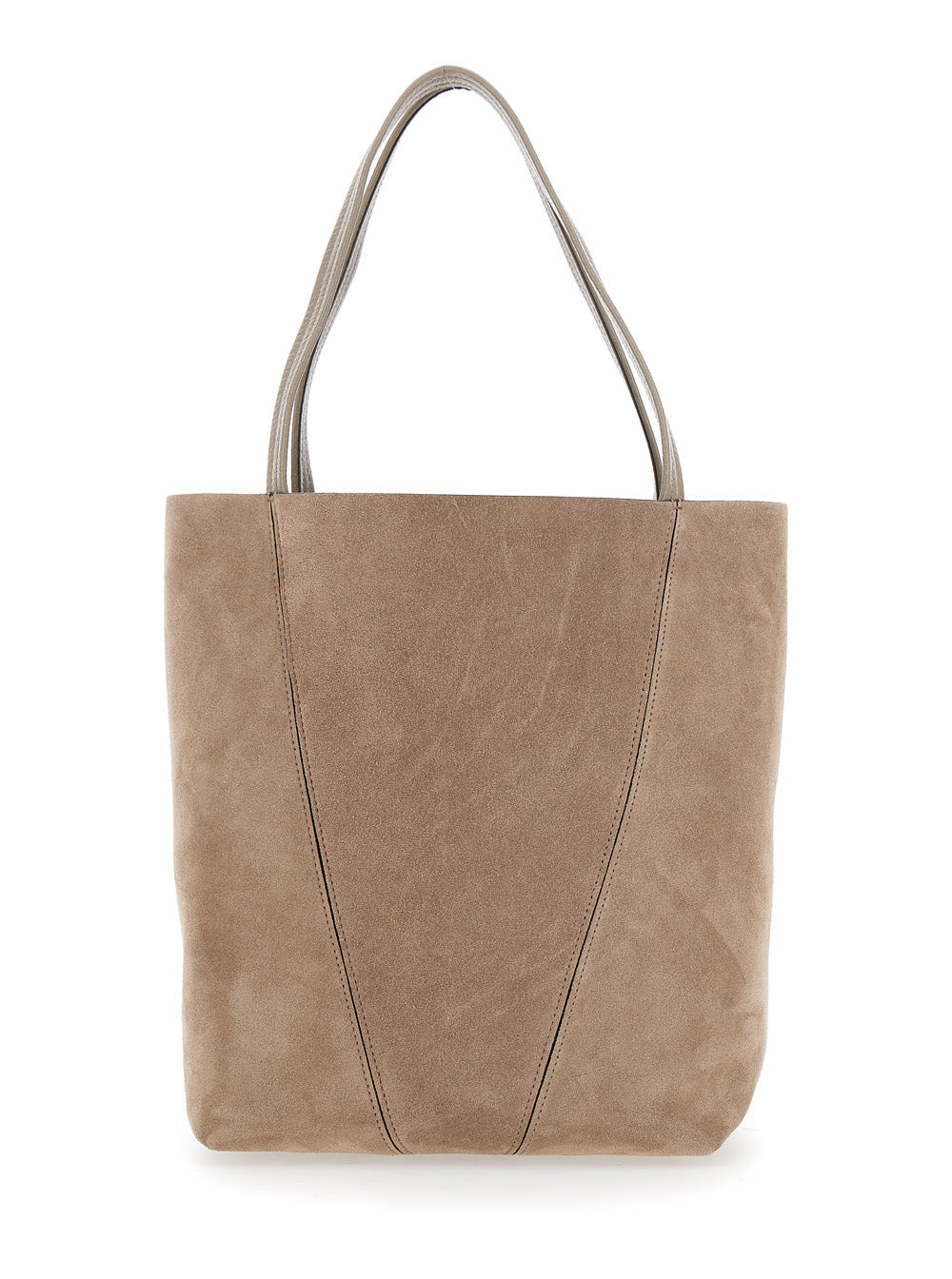 Chloé Women 'Spin' Grey Shoulder Bag With Chain-Link Detail With Logo Charm In Suede Woman - 4