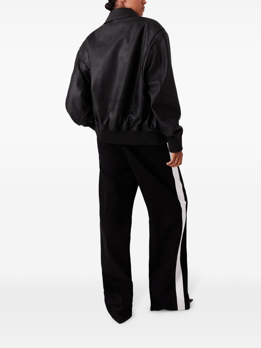 stripe-detail straight-leg trousers - 3