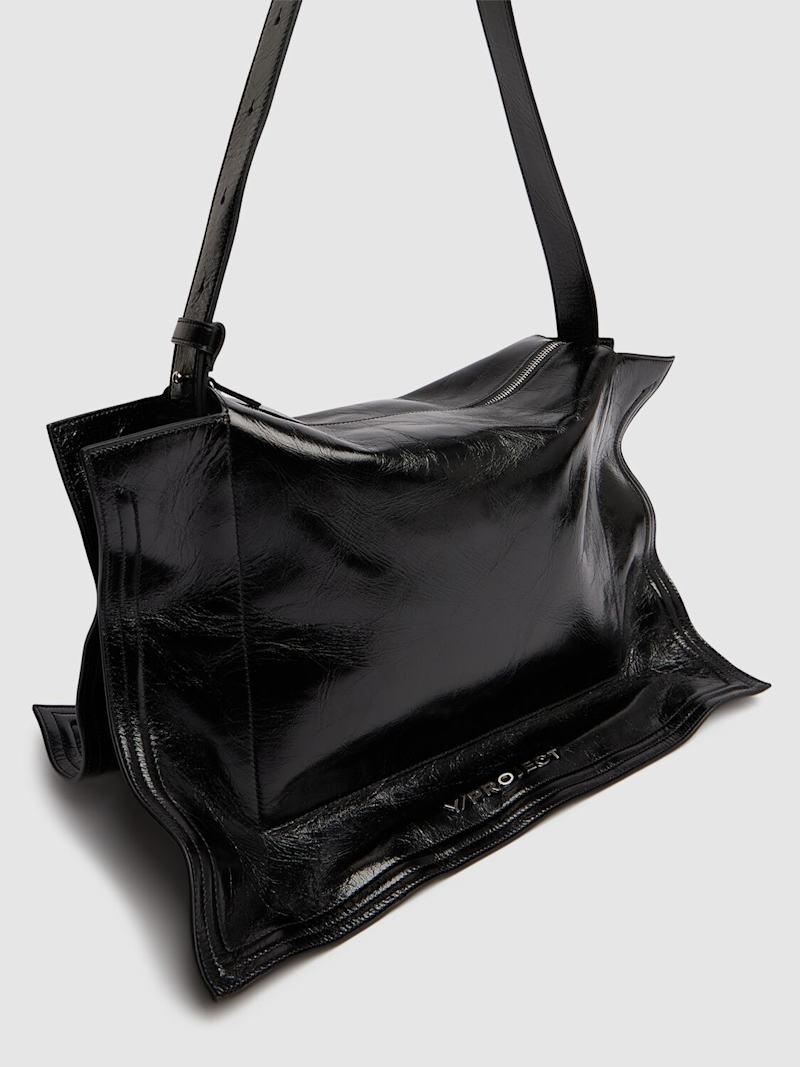 Wire Cabas leather shoulder bag - 4