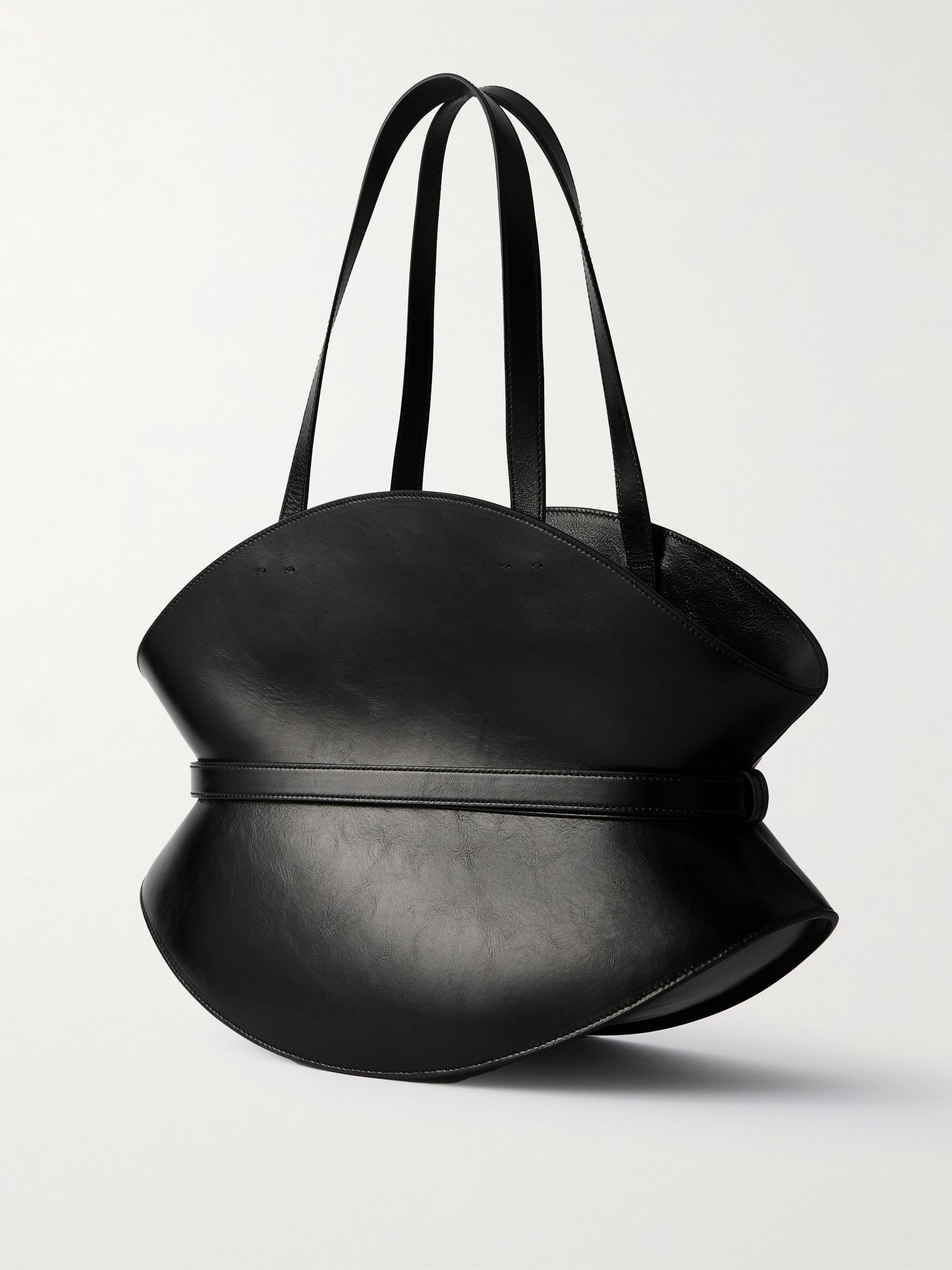 Shuffle medium buckled leather shoulder bag Black - 3