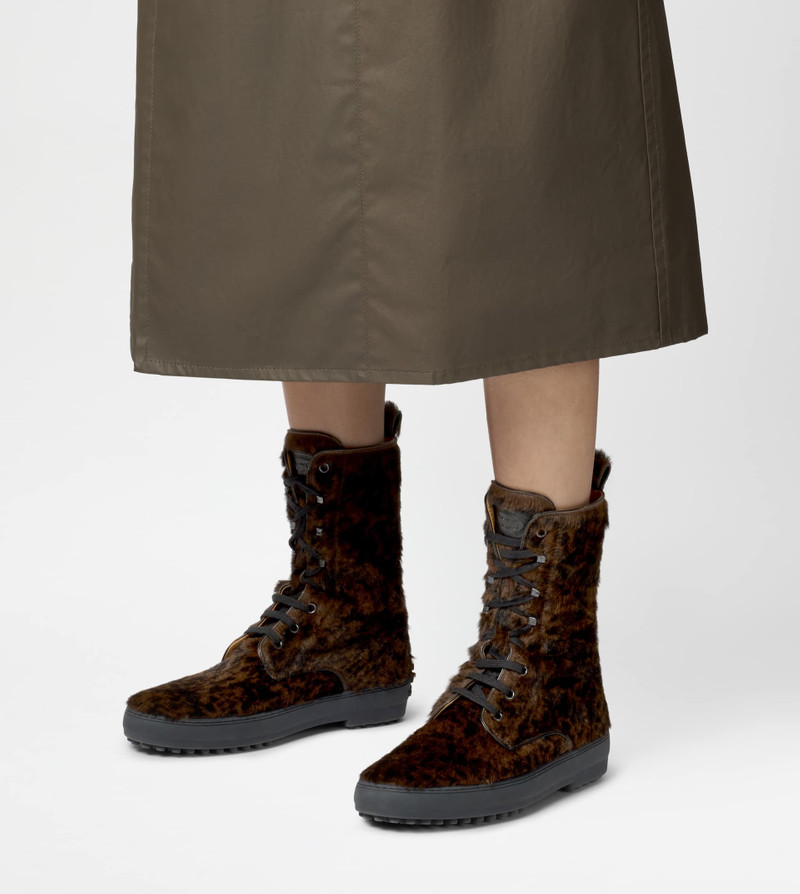 WINTER GOMMINO ANKLE BOOTS IN PONY EFFECT LEATHER - BLACK, BROWN 8