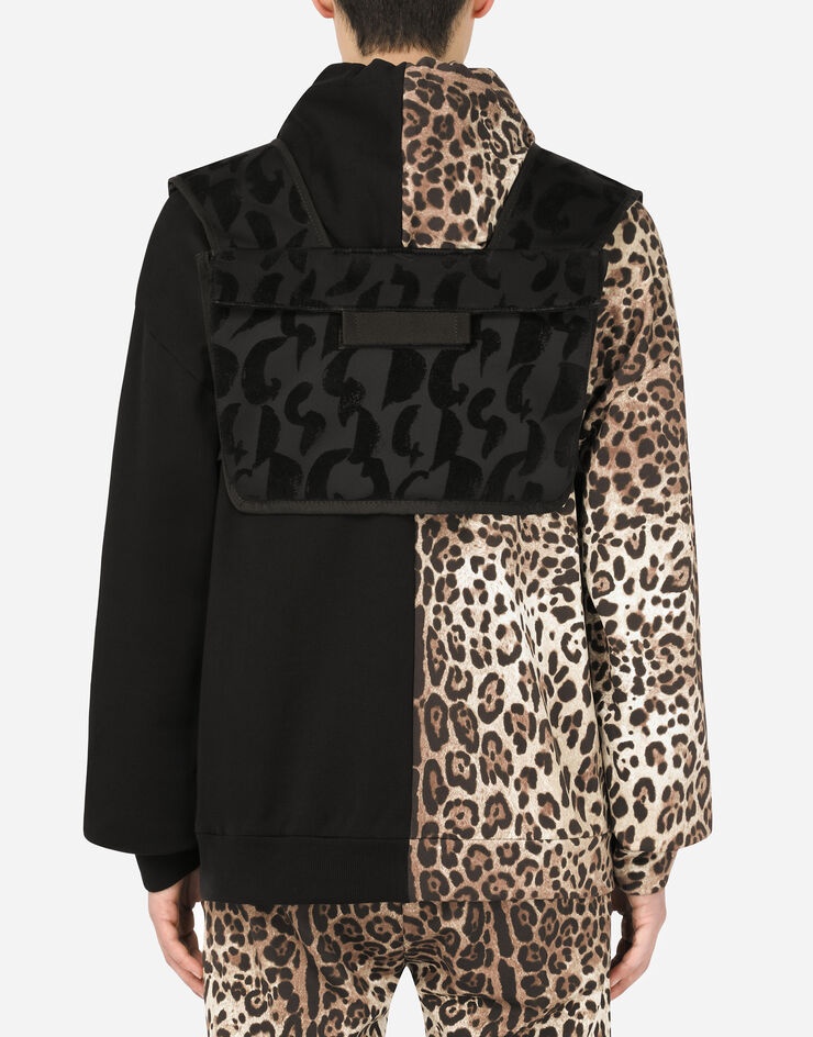 Flocked leopard-print vest with patch - 2