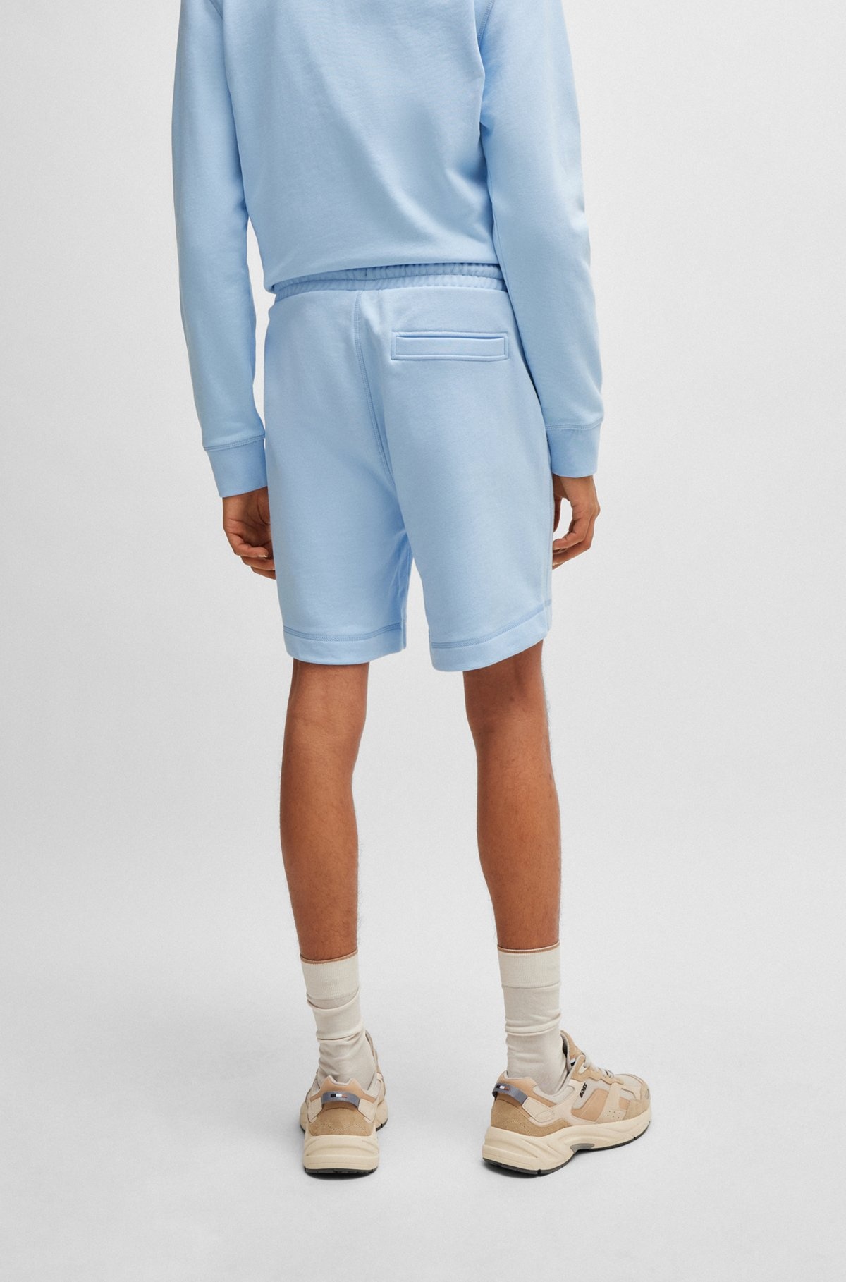 COTTON-TERRY REGULAR-FIT SHORTS WITH LOGO BADGE - 5