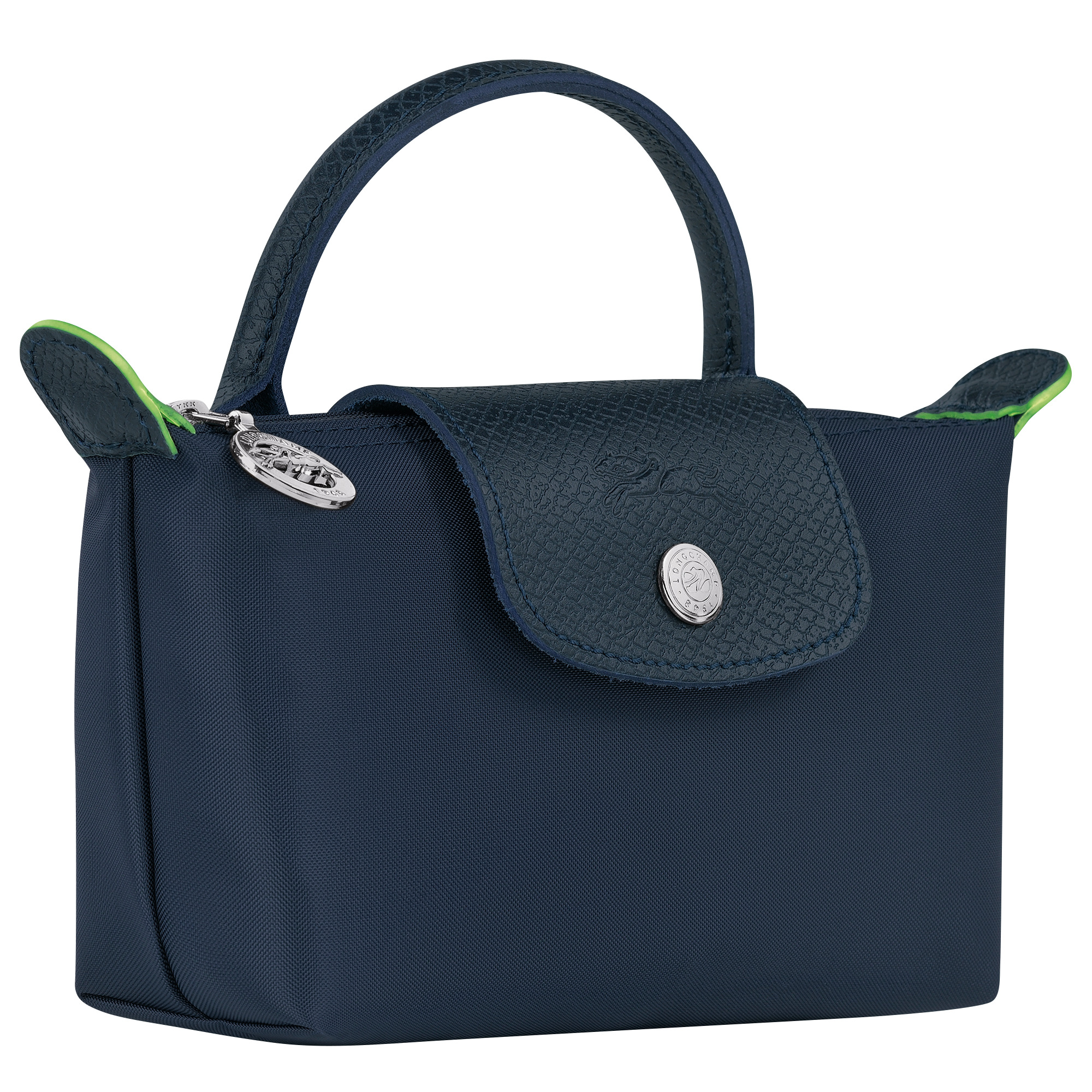 Le Pliage Green Pouch with handle Navy - Recycled canvas - 3