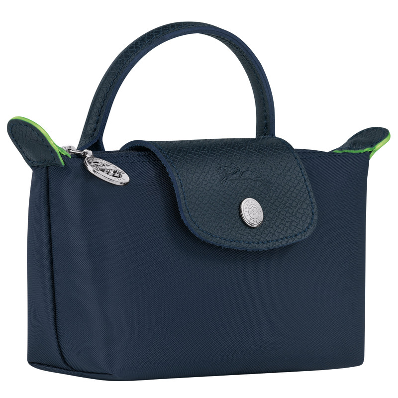 Le Pliage Green Pouch with handle Navy - Recycled canvas 3