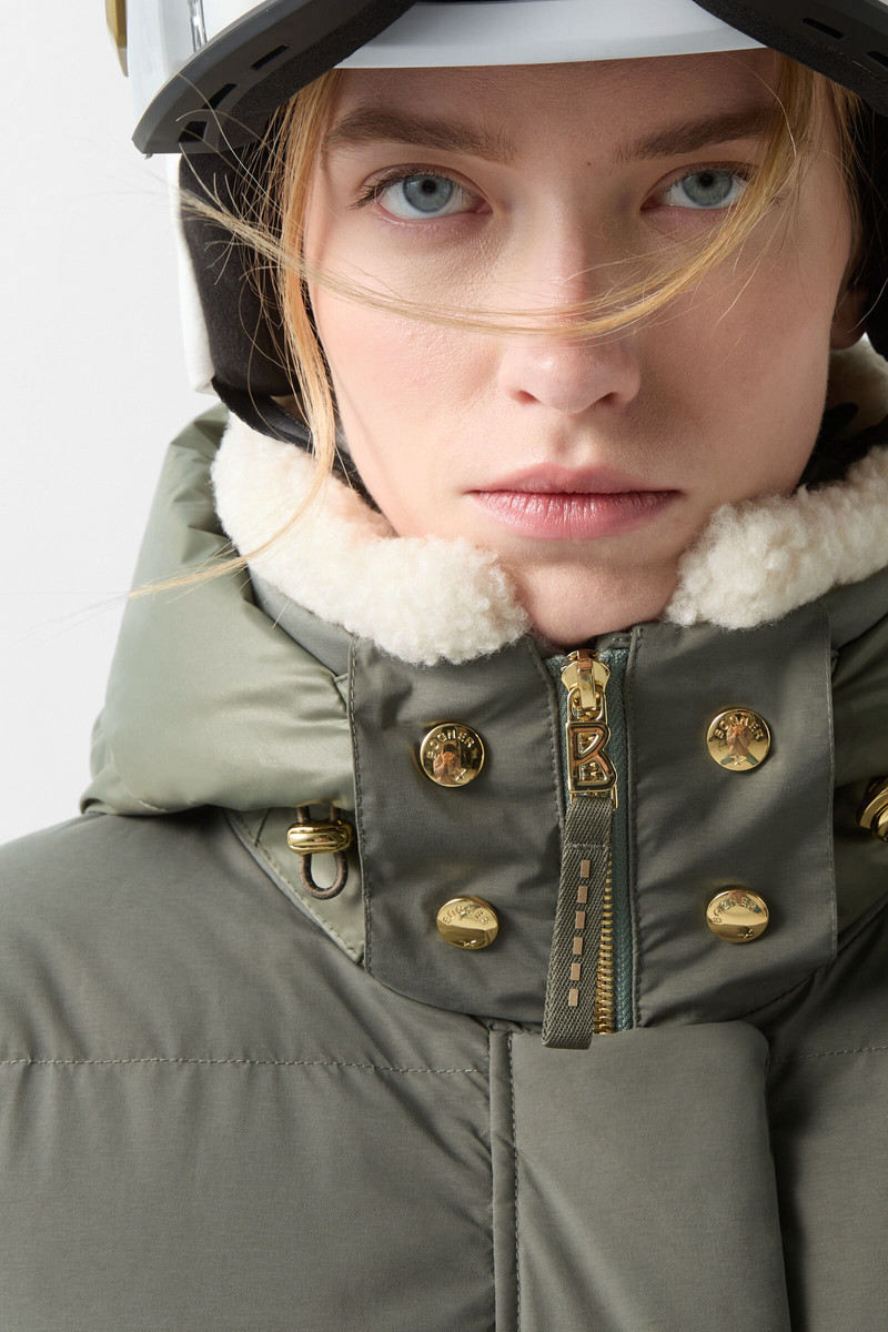Maja down ski jacket in Khaki 5