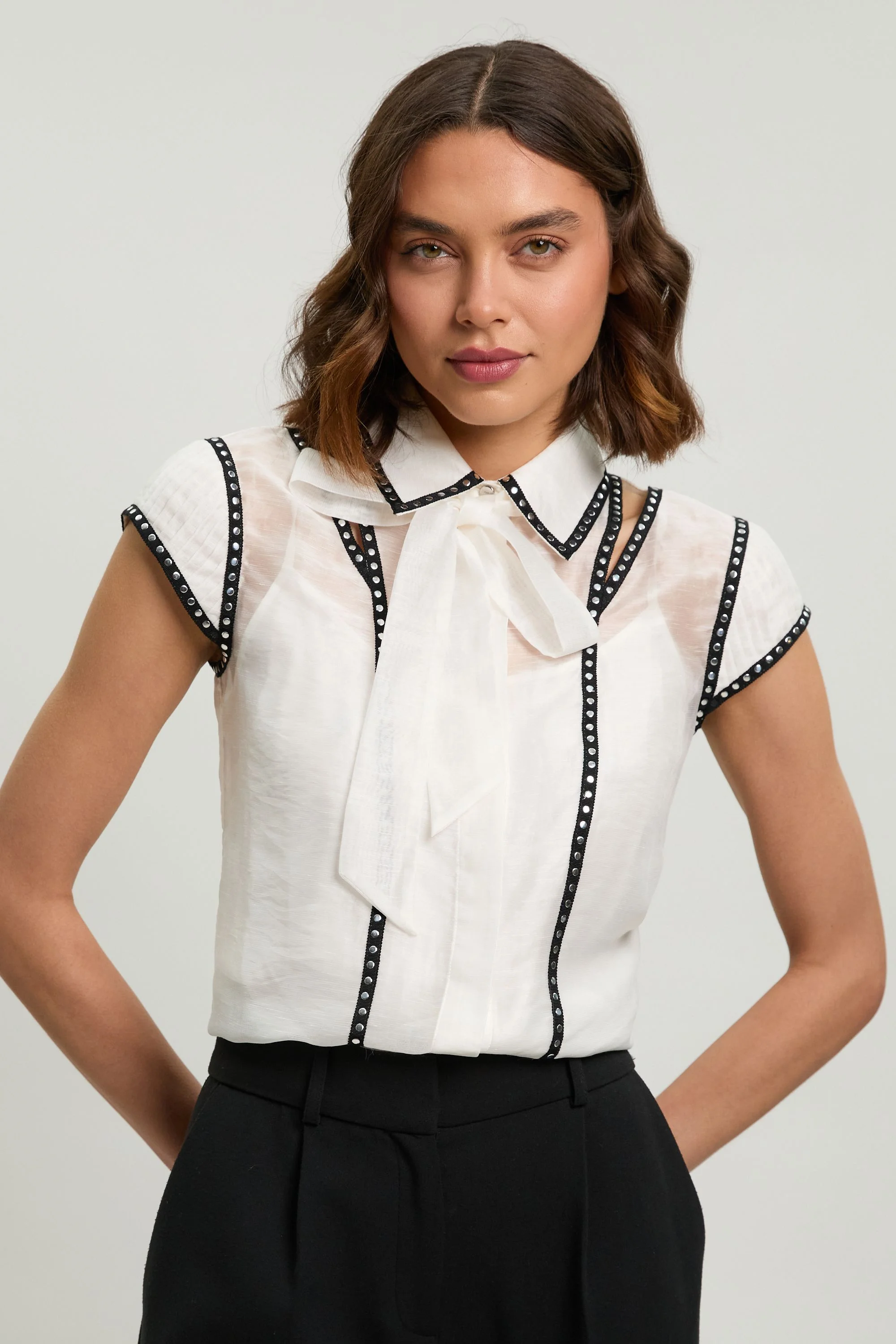 Studded Detail Blouse - 1