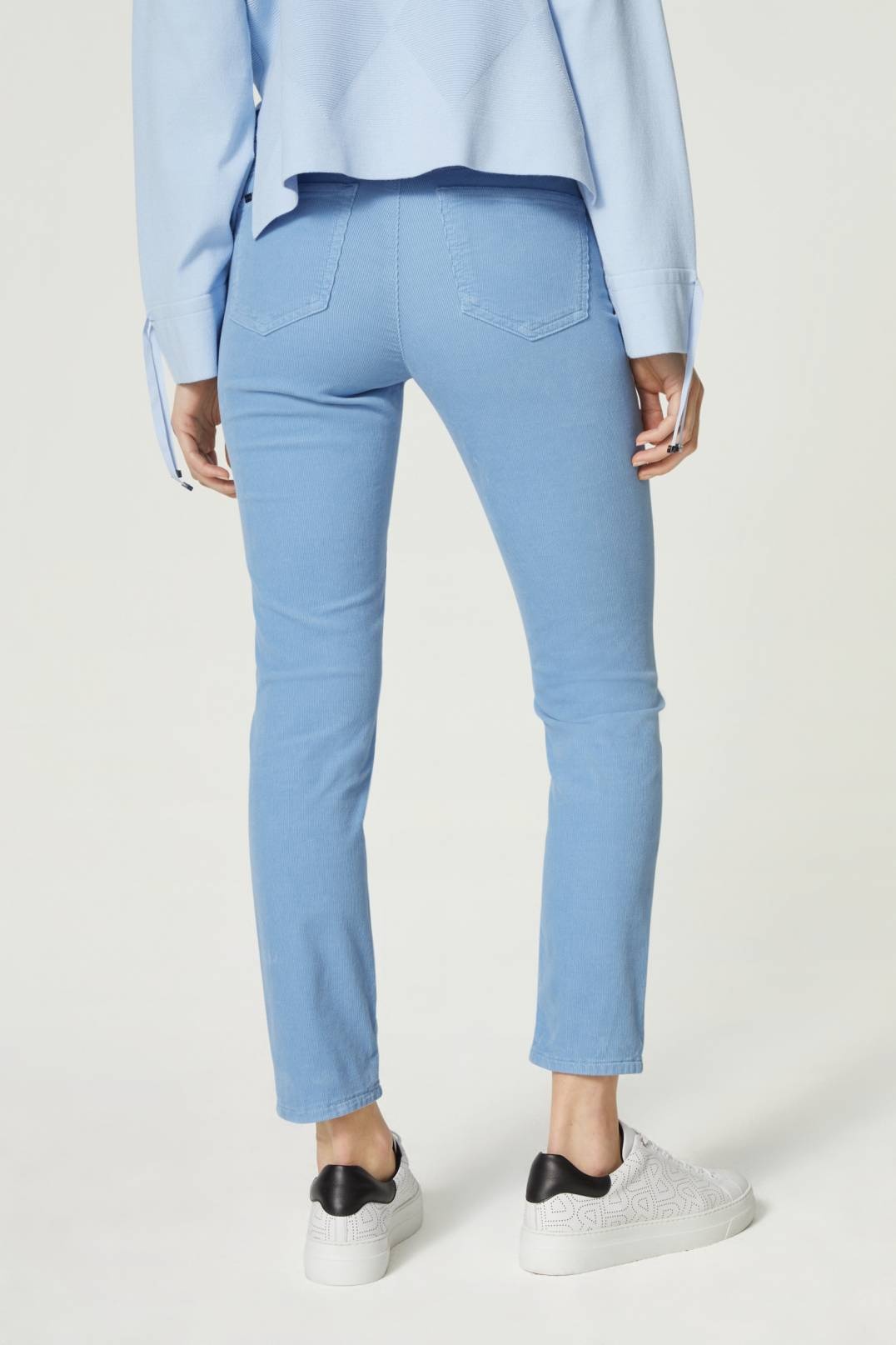 JULIE 7/8 CORDUROY PANTS IN LIGHT BLUE - 3