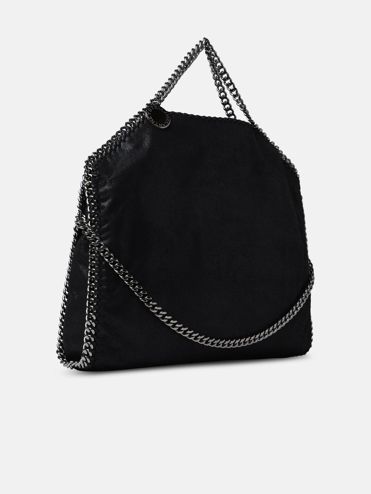 BLACK POLYESTER FALABELLA 3 CHAIN HANDBAG - 2